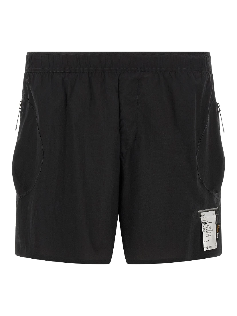 Black Polyamide Bermuda Shorts