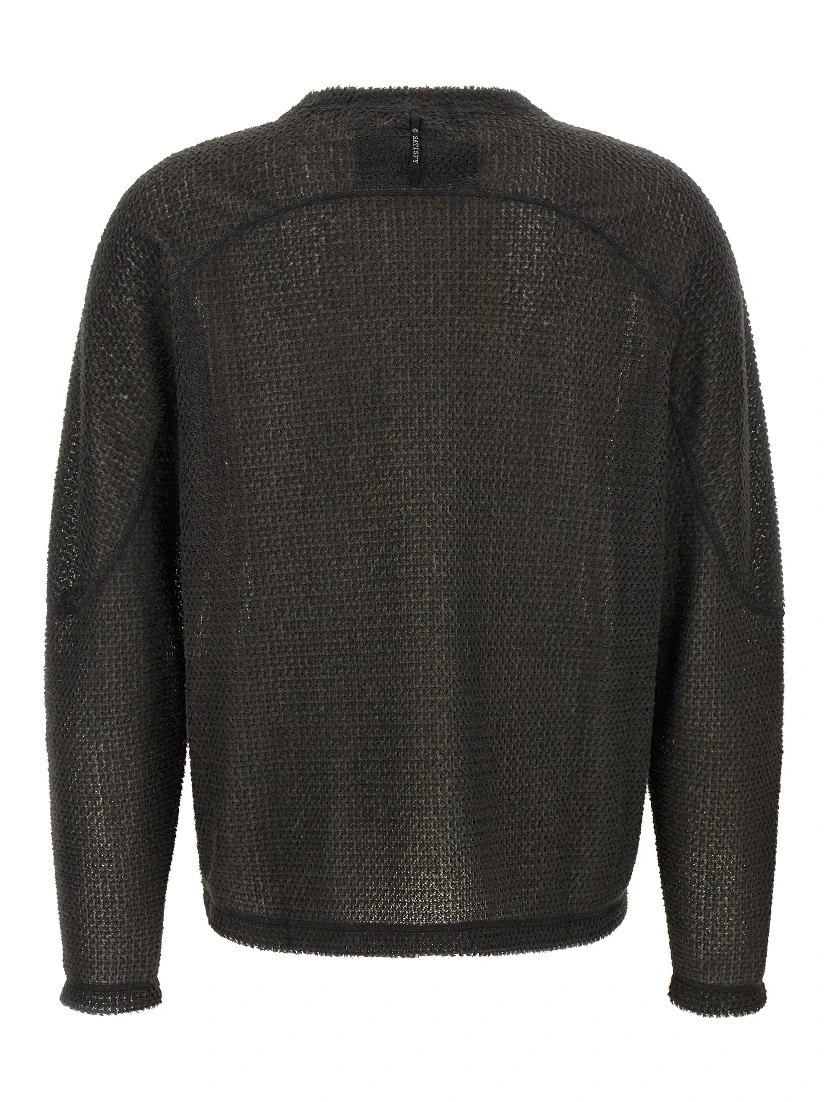 Gray Polyester Cardigan