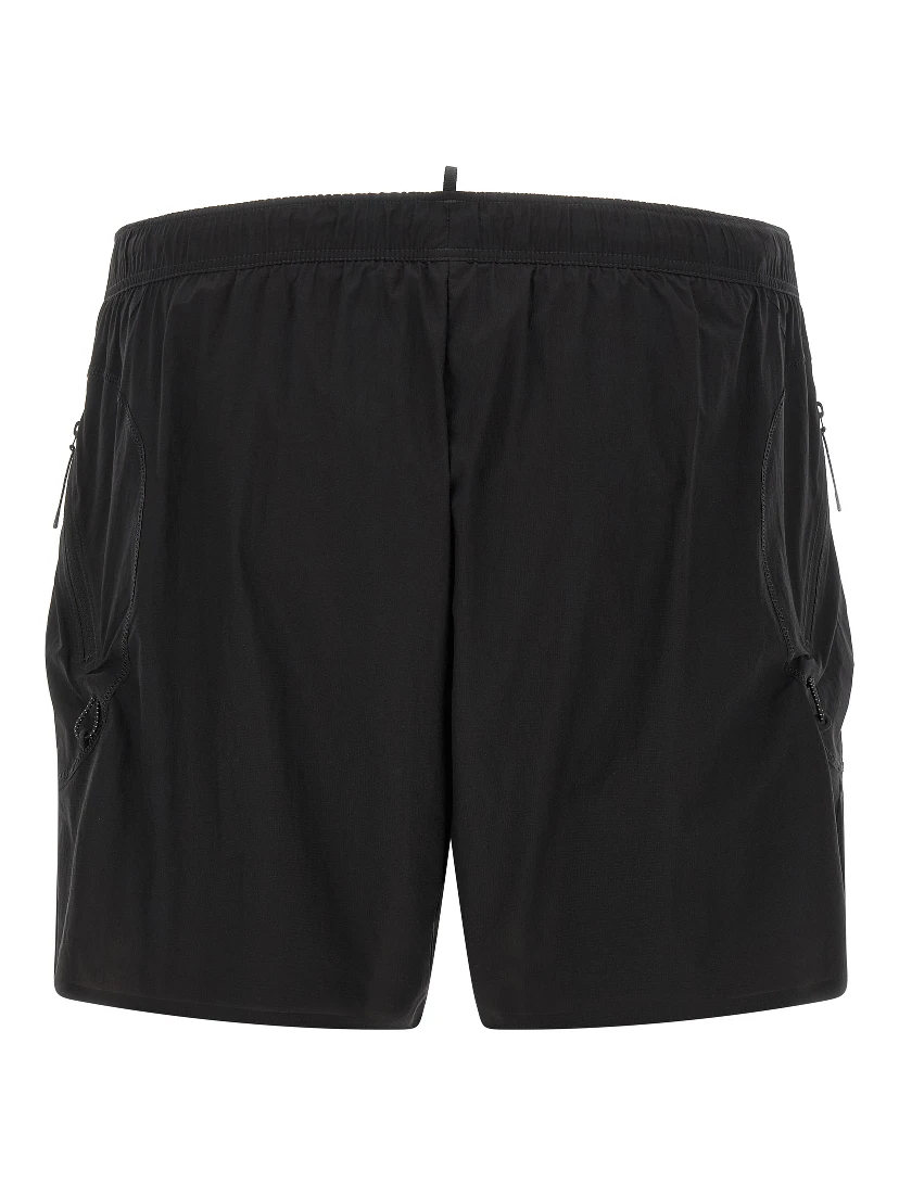 Black Polyamide Bermuda Shorts