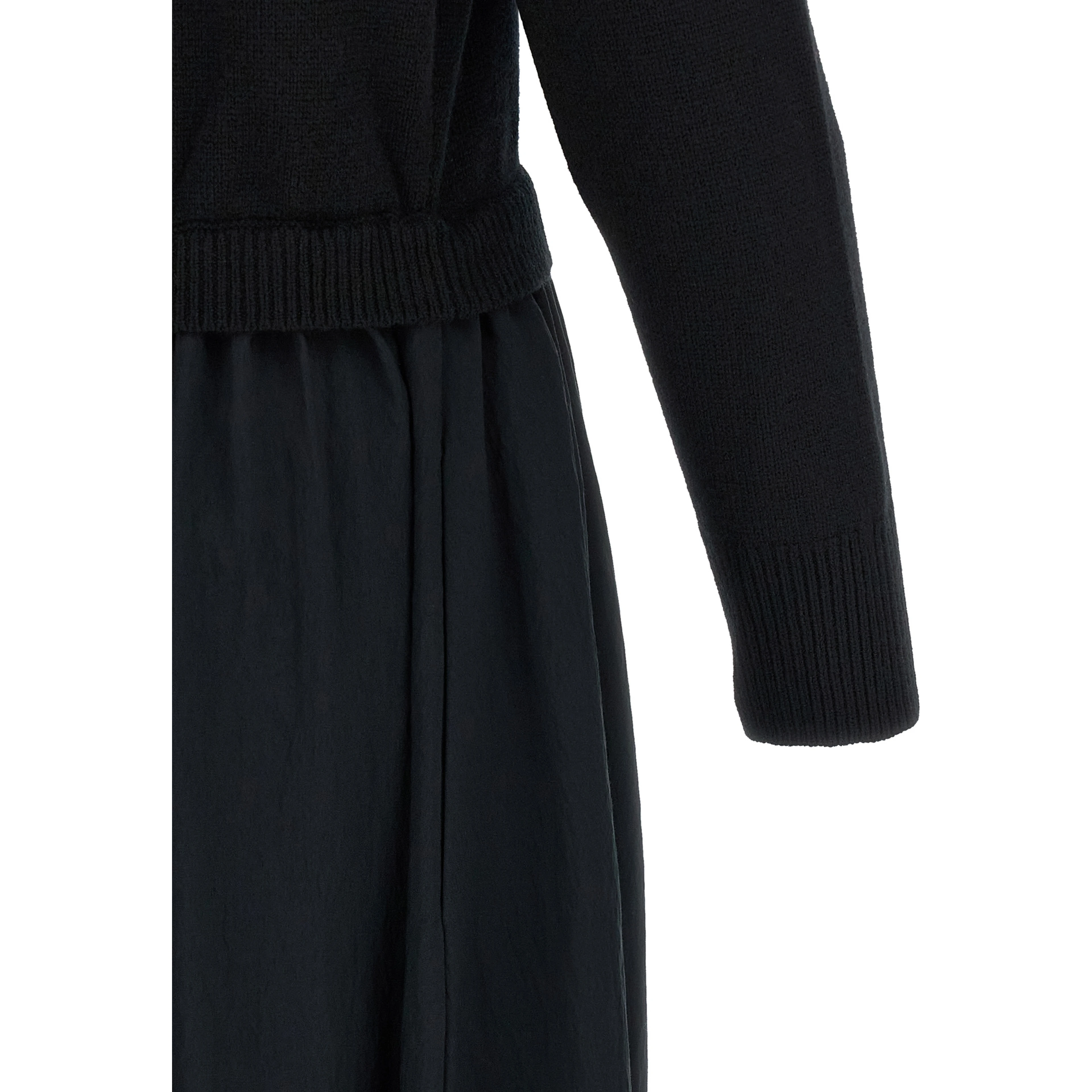 Black Wool Long Dress
