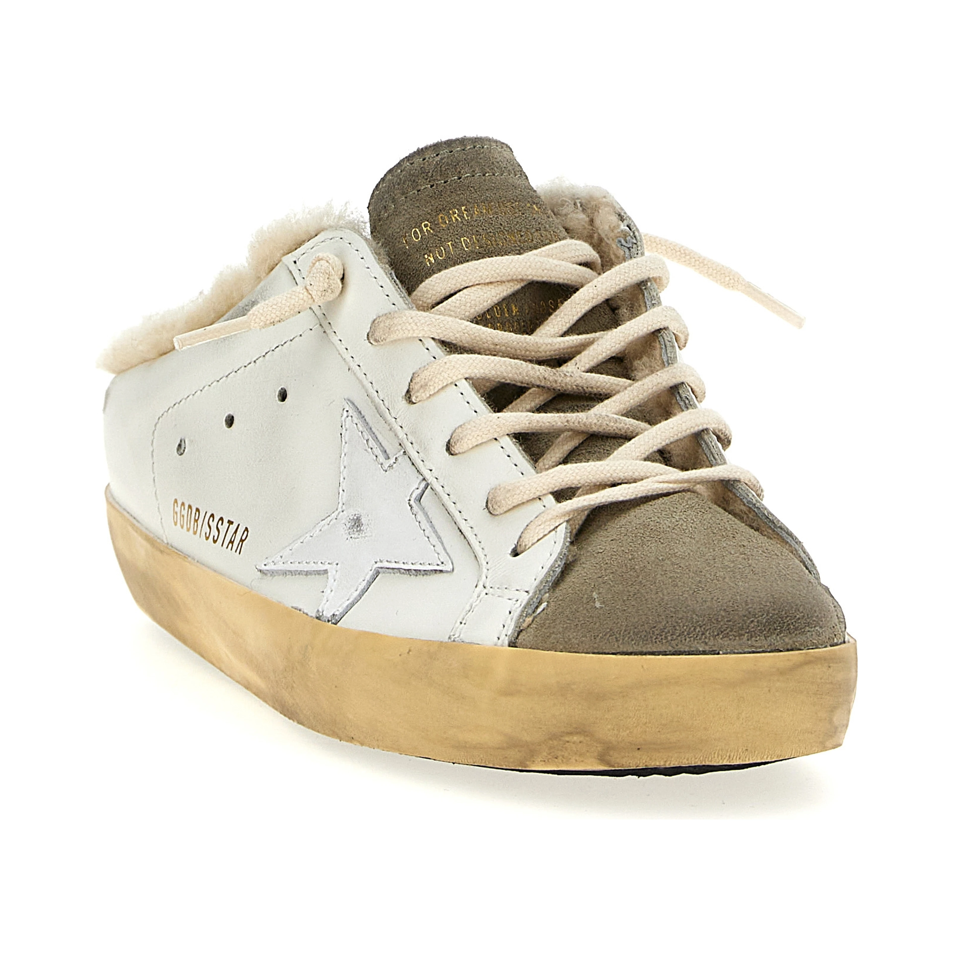 Beige Cowhide Low Top Sneakers