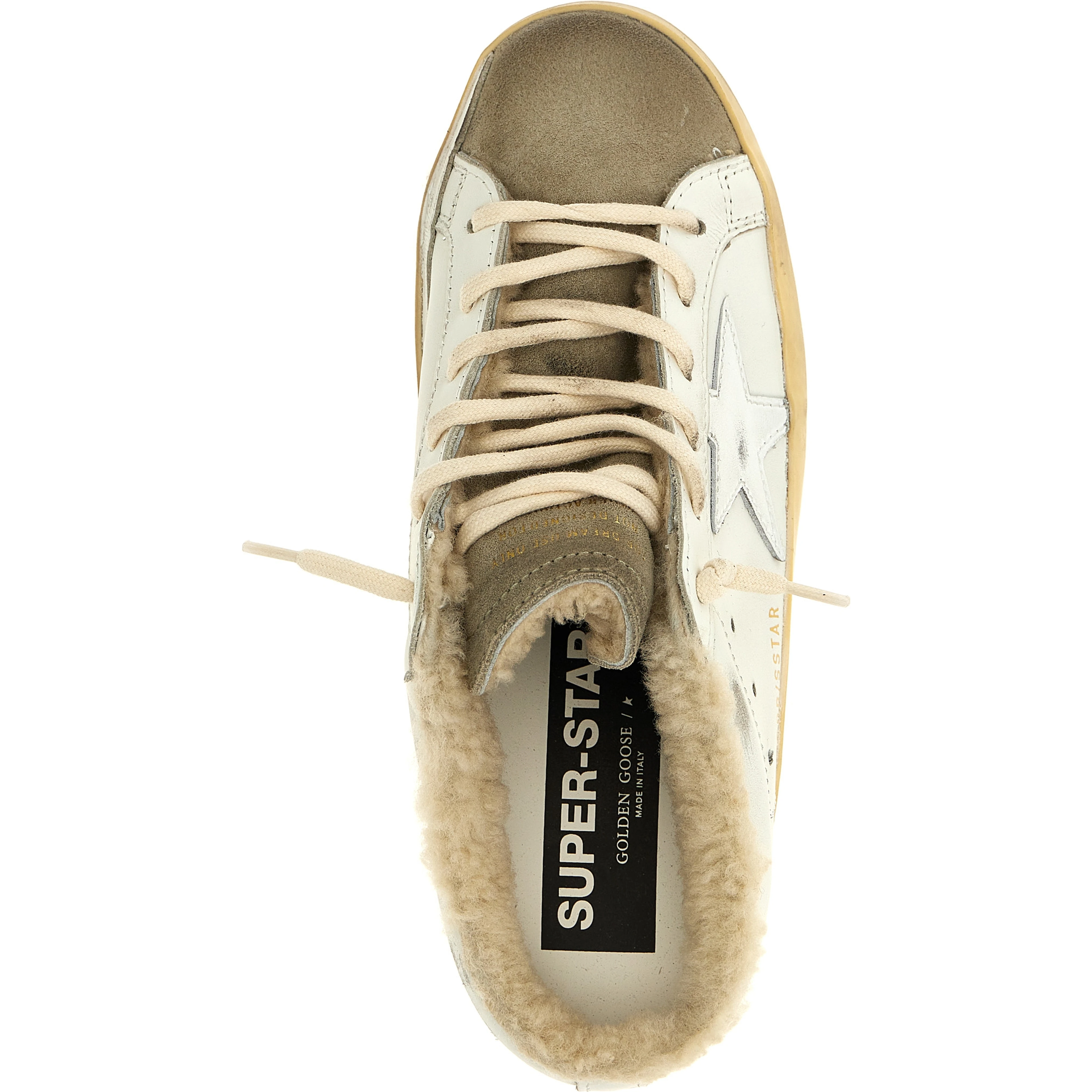Beige Cowhide Low Top Sneakers