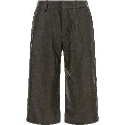 Brown Calfskin Bermuda Shorts