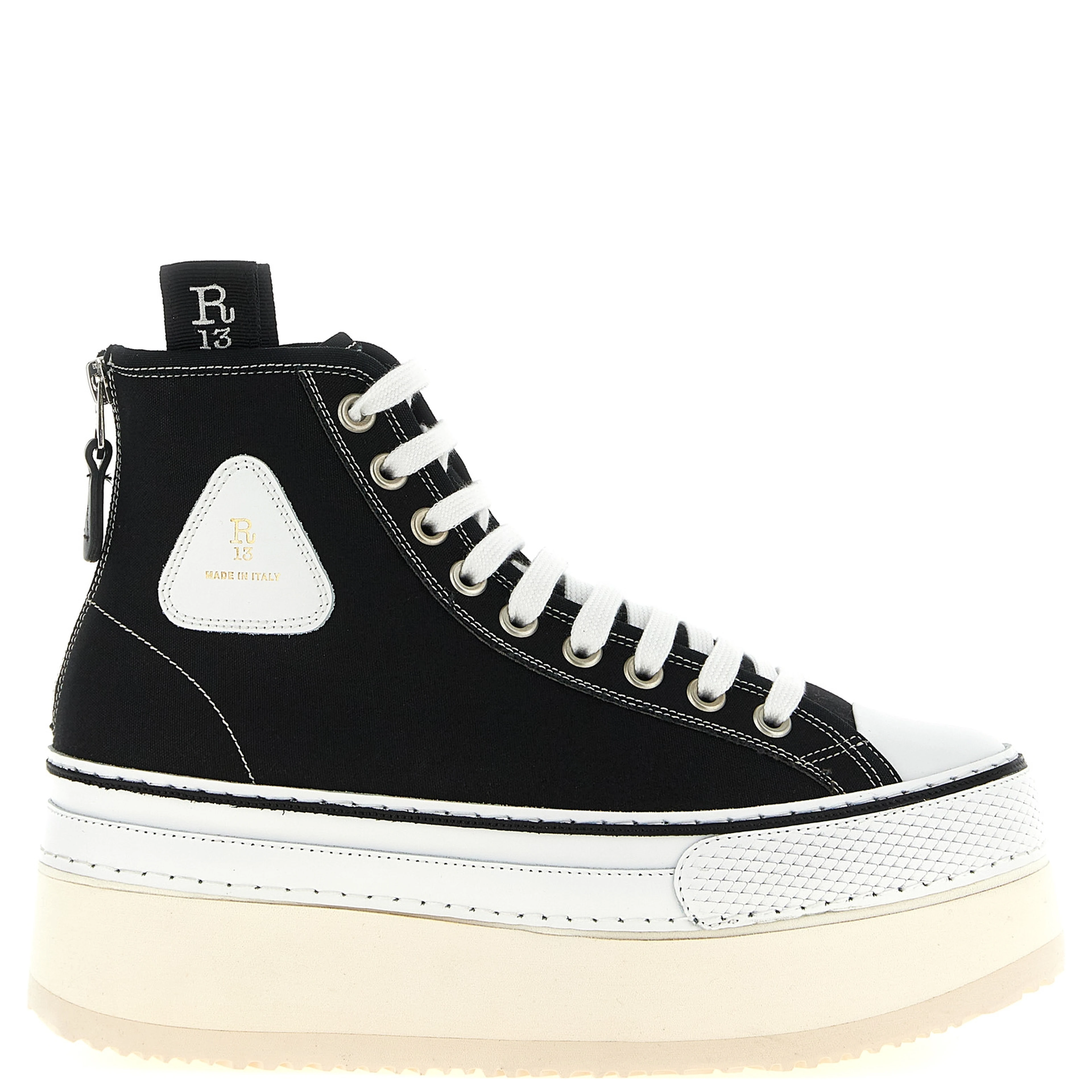 Bicolor Calfskin Platform Sneakers