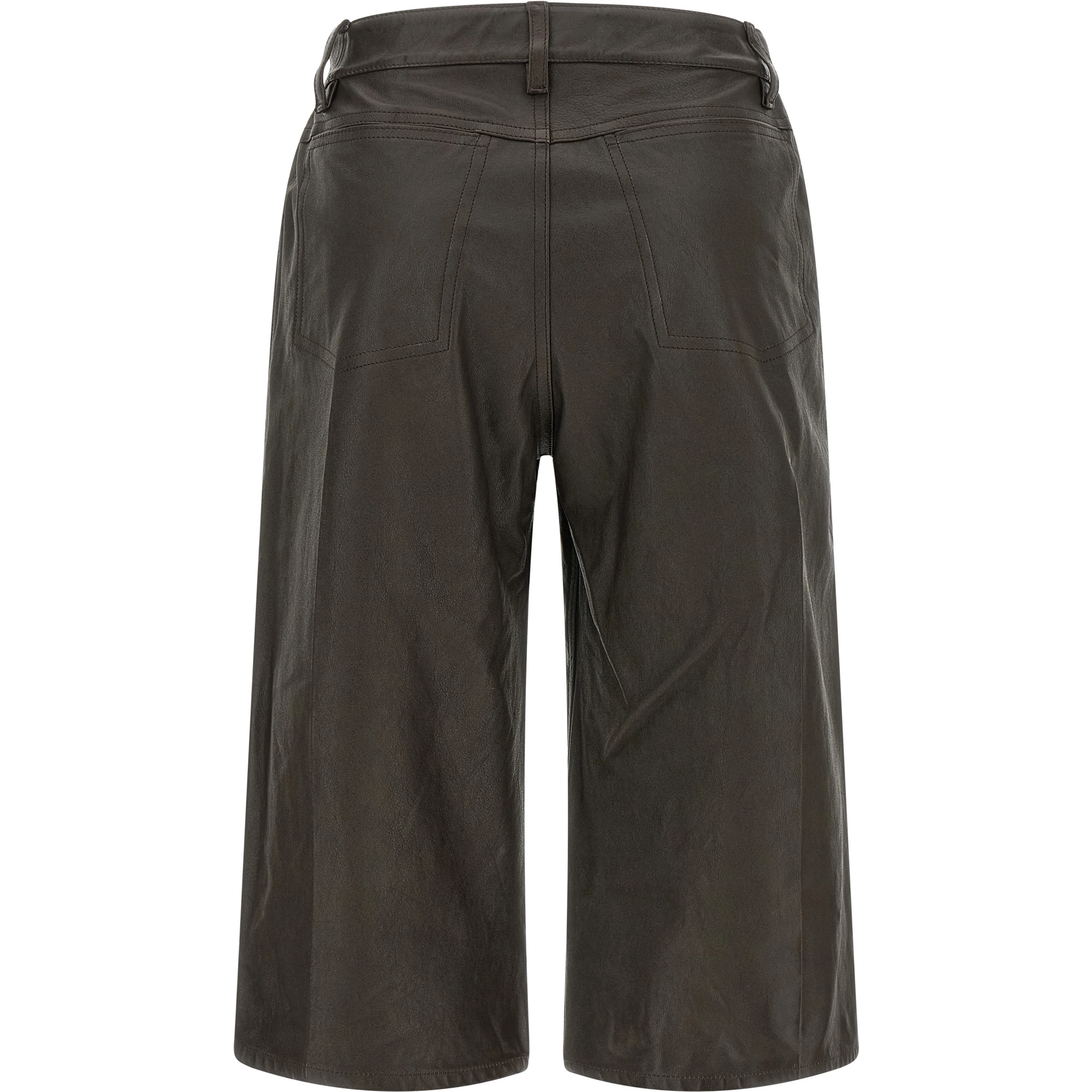 Brown Calfskin Bermuda Shorts