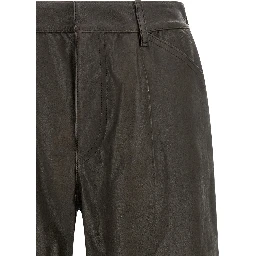Brown Calfskin Bermuda Shorts