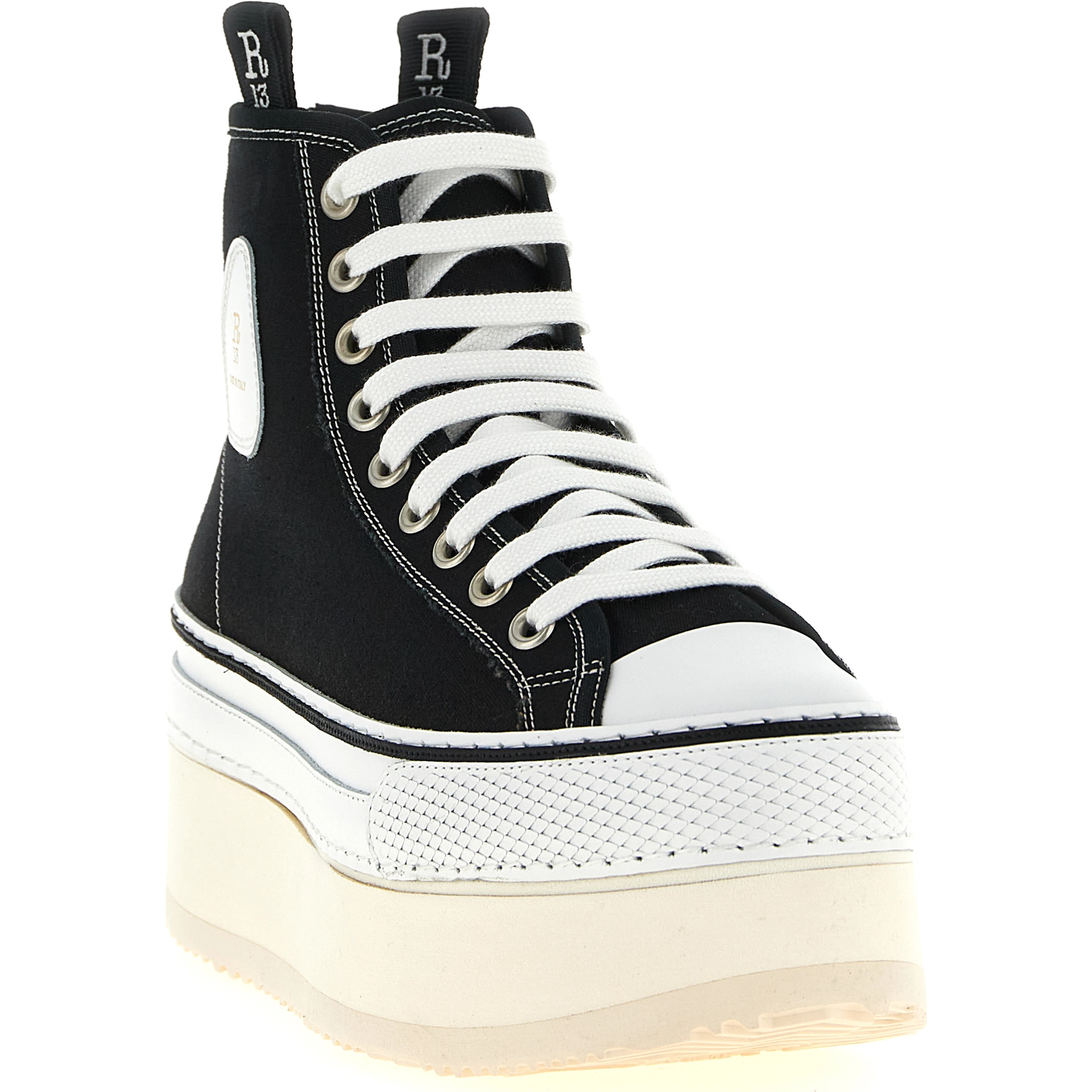 Bicolor Calfskin Platform Sneakers