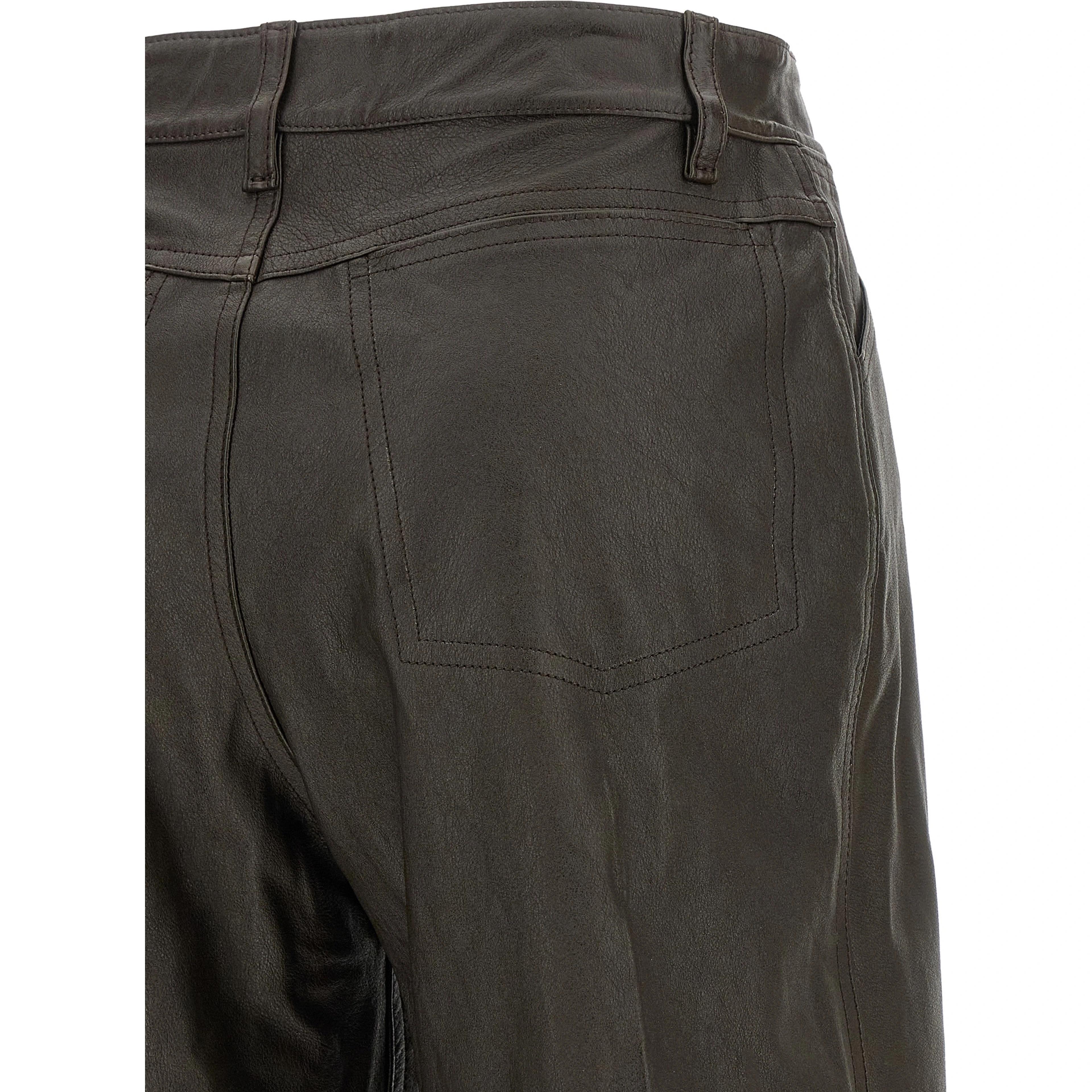 Brown Calfskin Bermuda Shorts