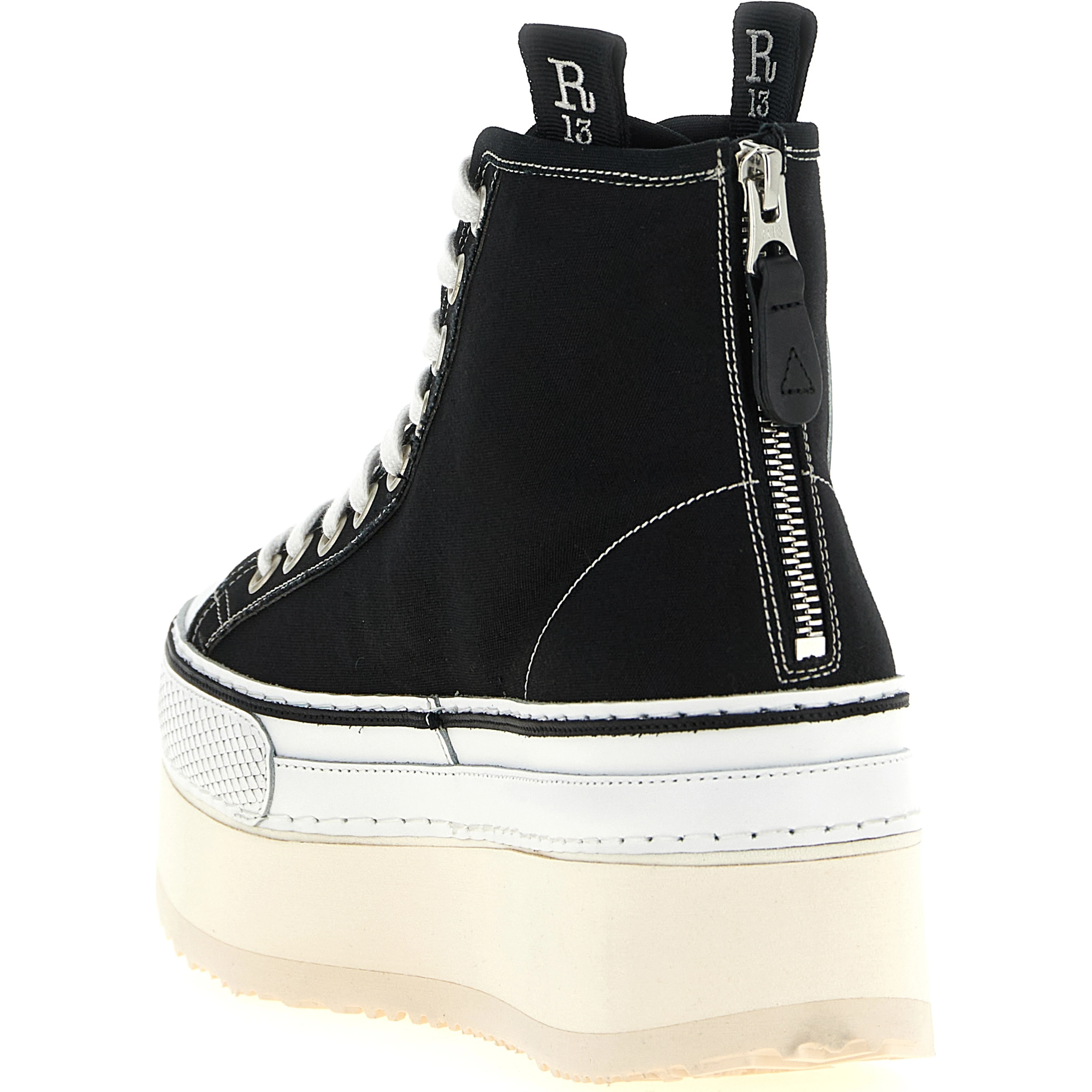 Bicolor Calfskin Platform Sneakers