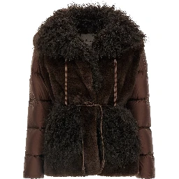 Brown Polyester Shell Jacket