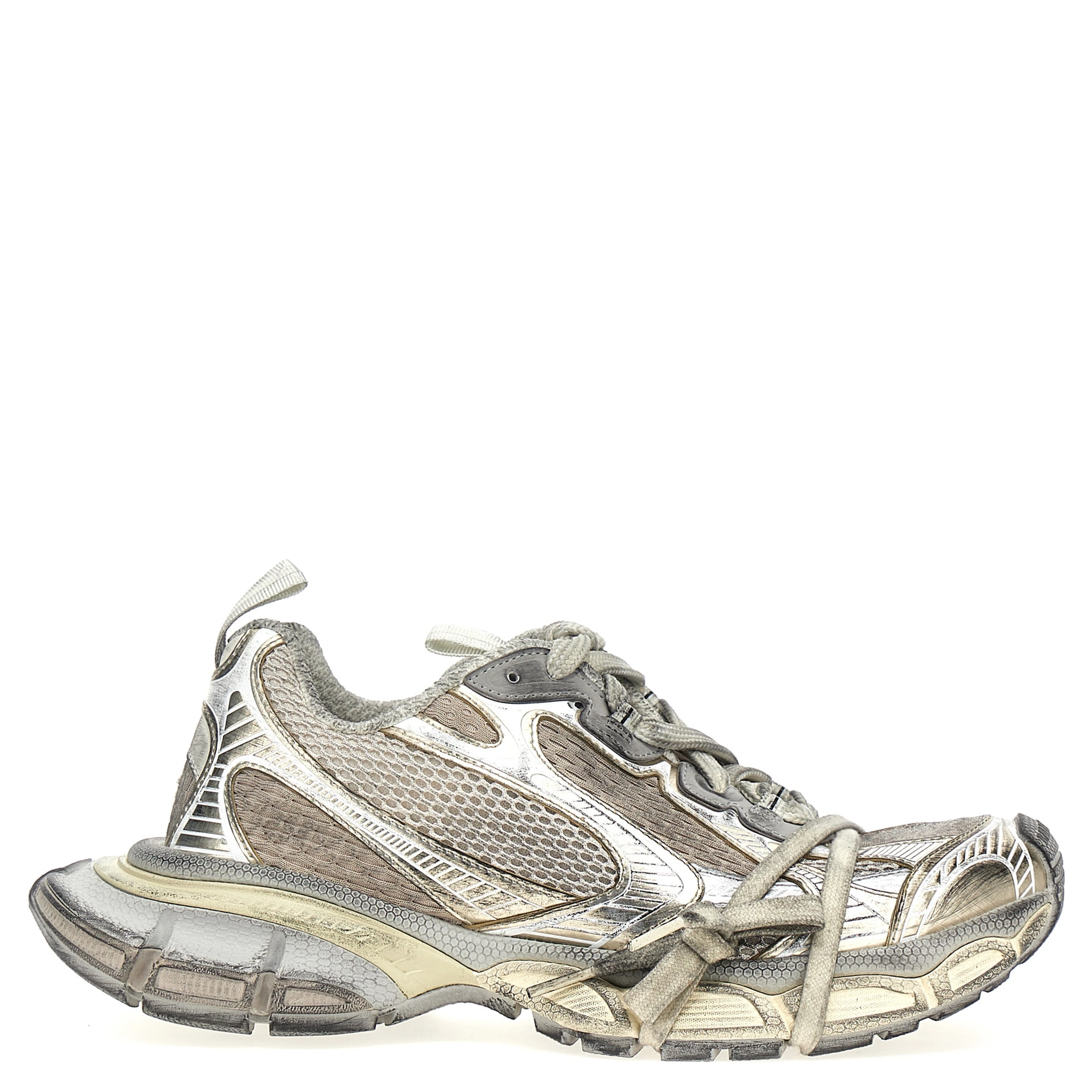 Gray Polyethylene Athletic Sneakers