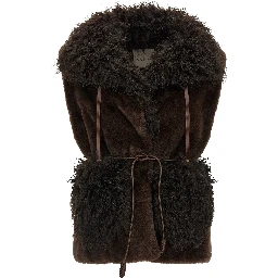 Brown Polyester Shell Jacket