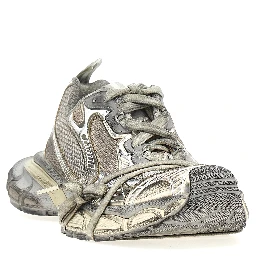 Gray Polyethylene Athletic Sneakers