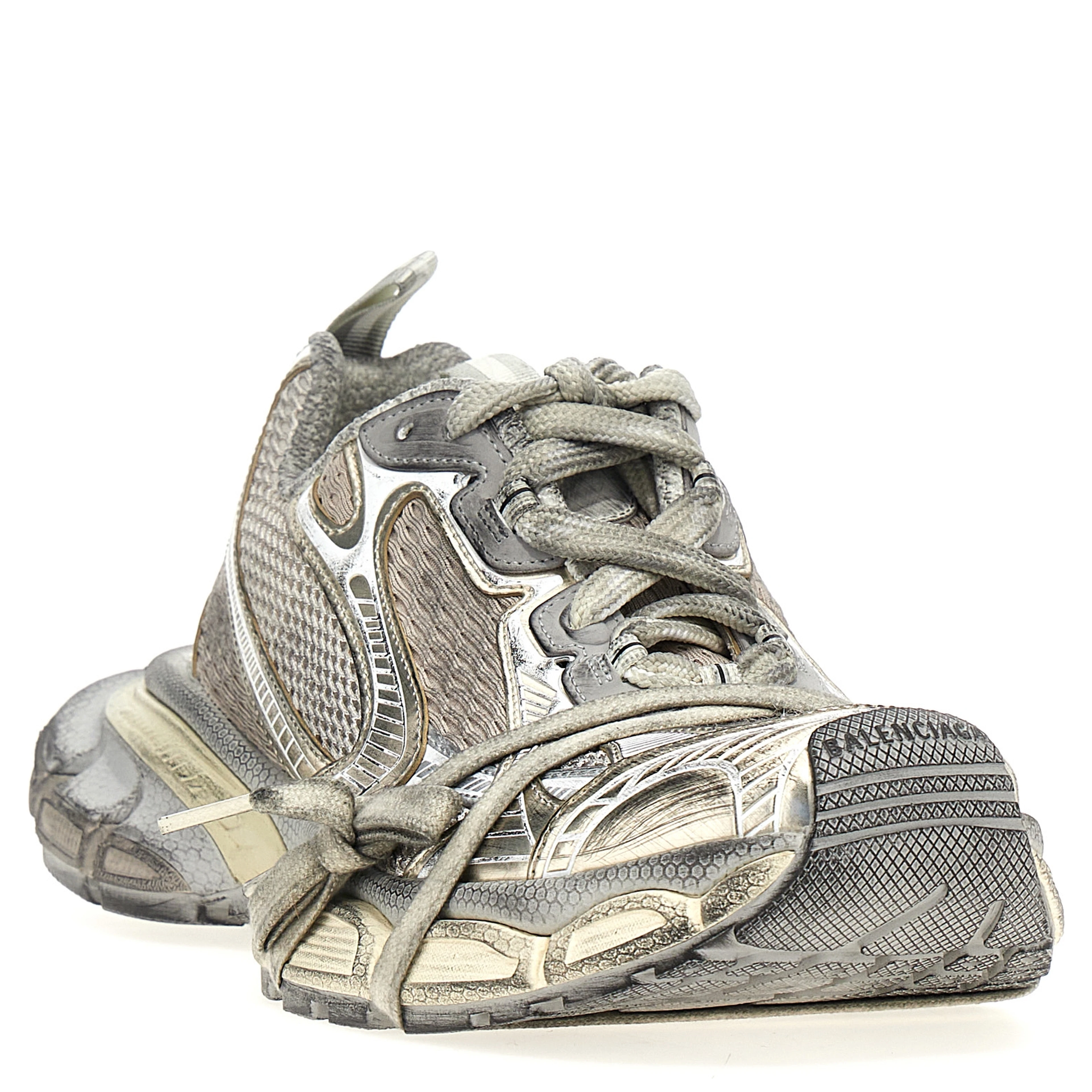 Gray Polyethylene Athletic Sneakers