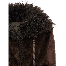 Brown Polyester Shell Jacket