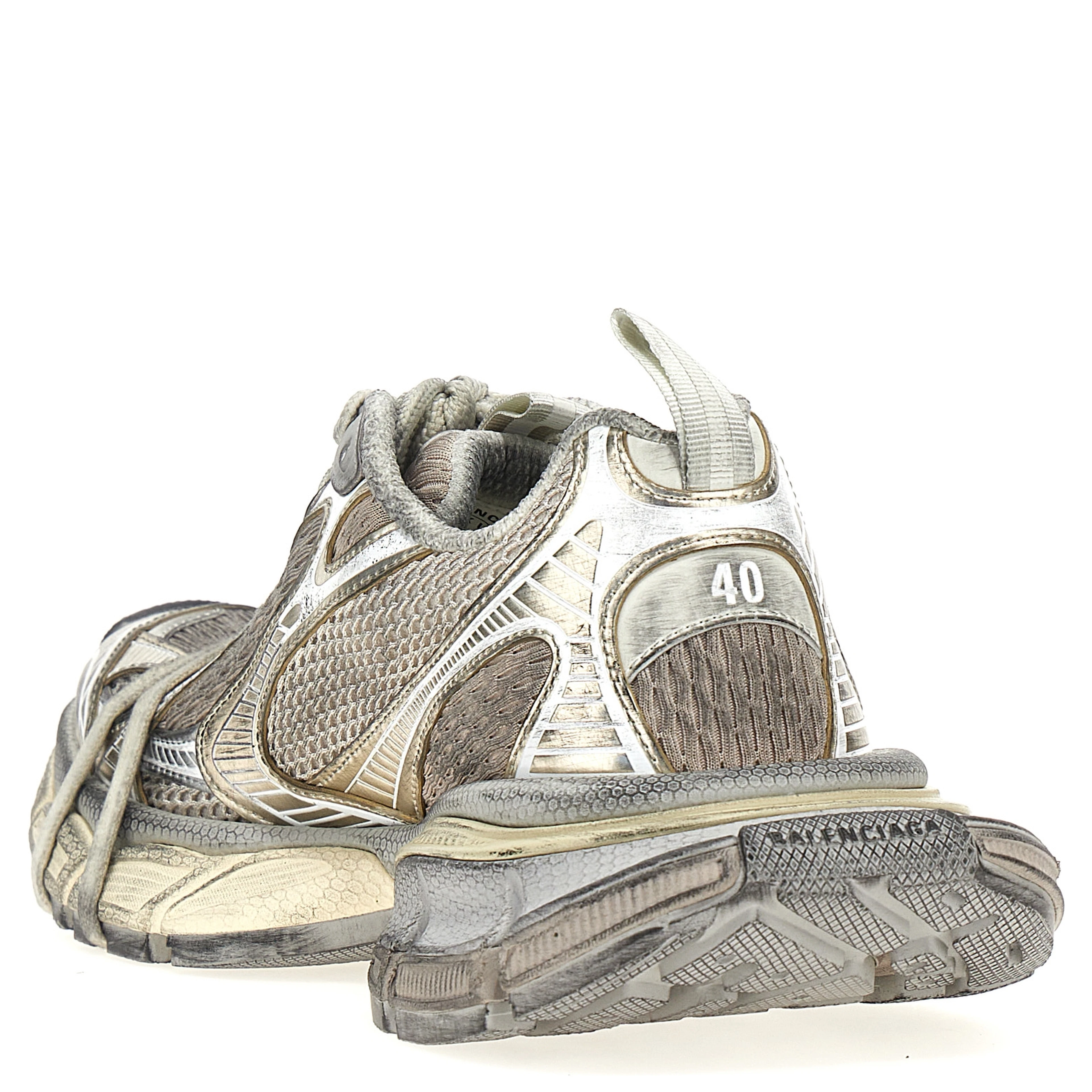 Gray Polyethylene Athletic Sneakers