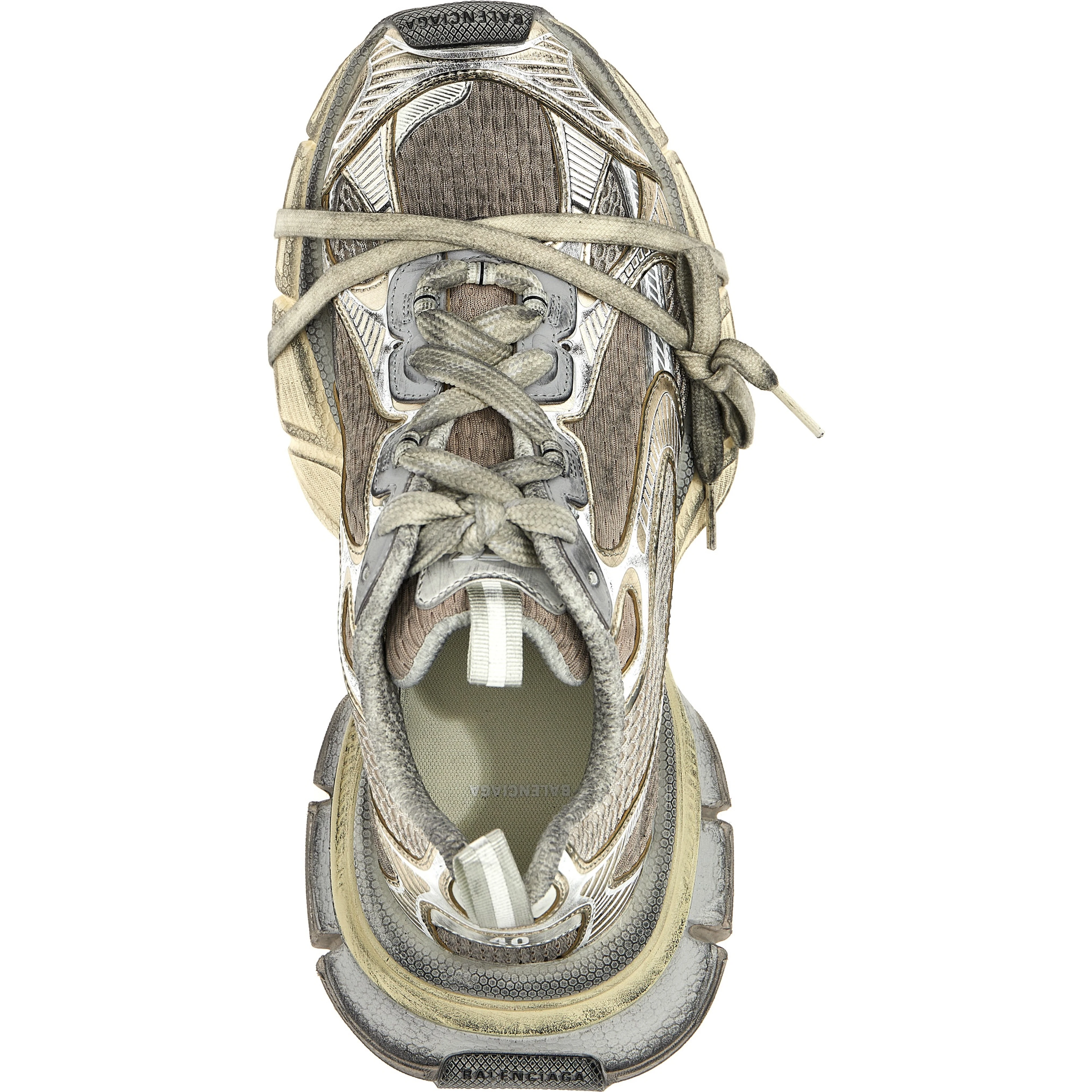 Gray Polyethylene Athletic Sneakers