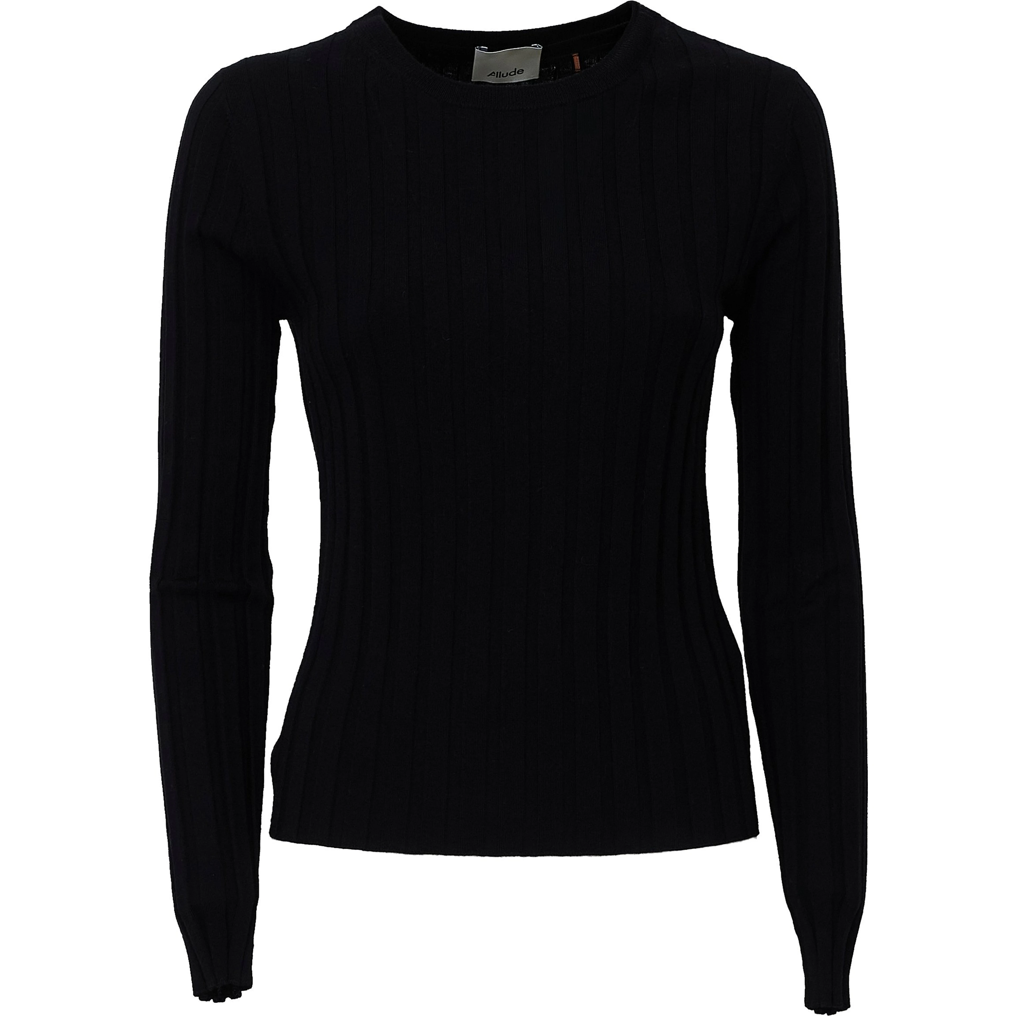 Maglia Girocollo A Costine In Lana