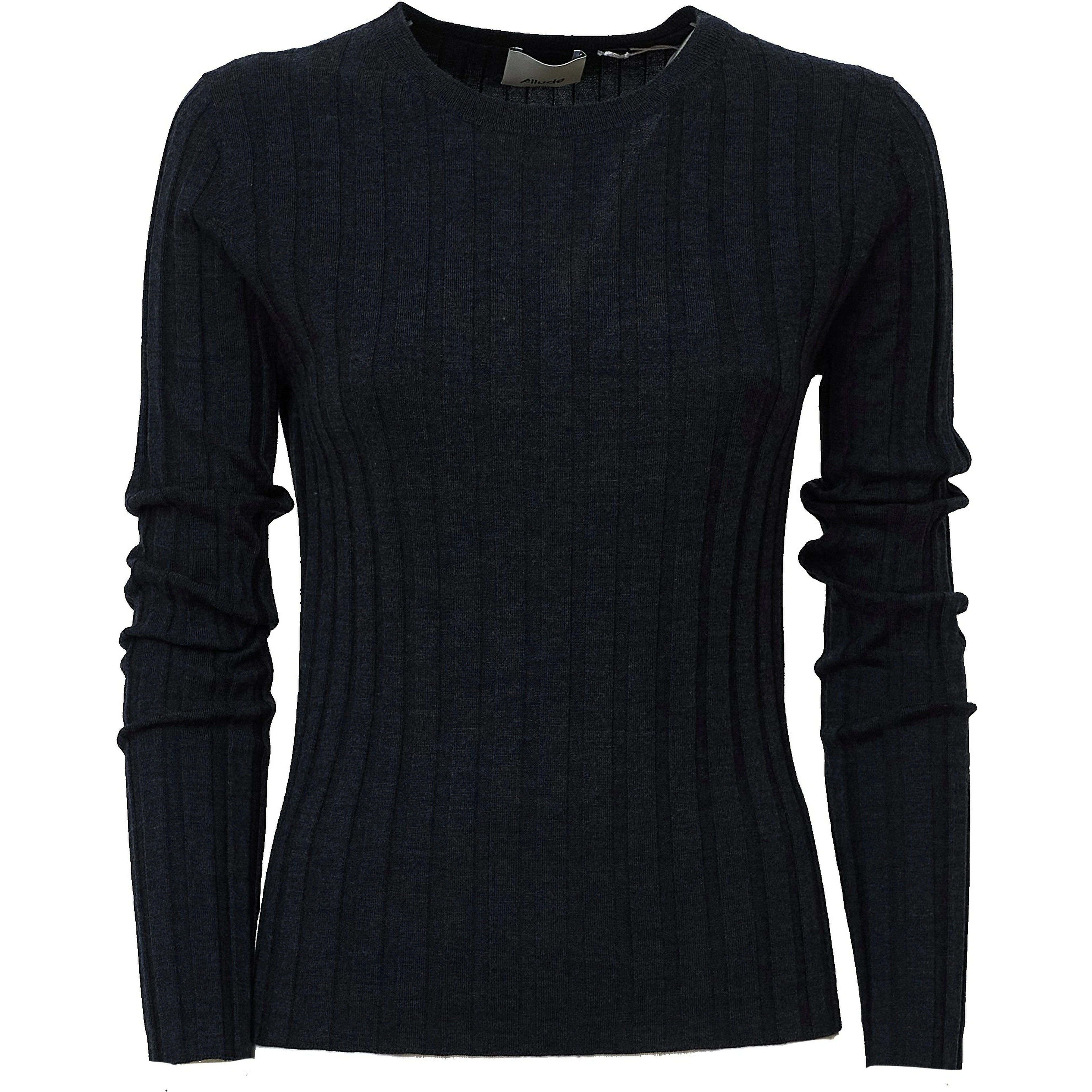 Maglia Girocollo A Costine In Lana