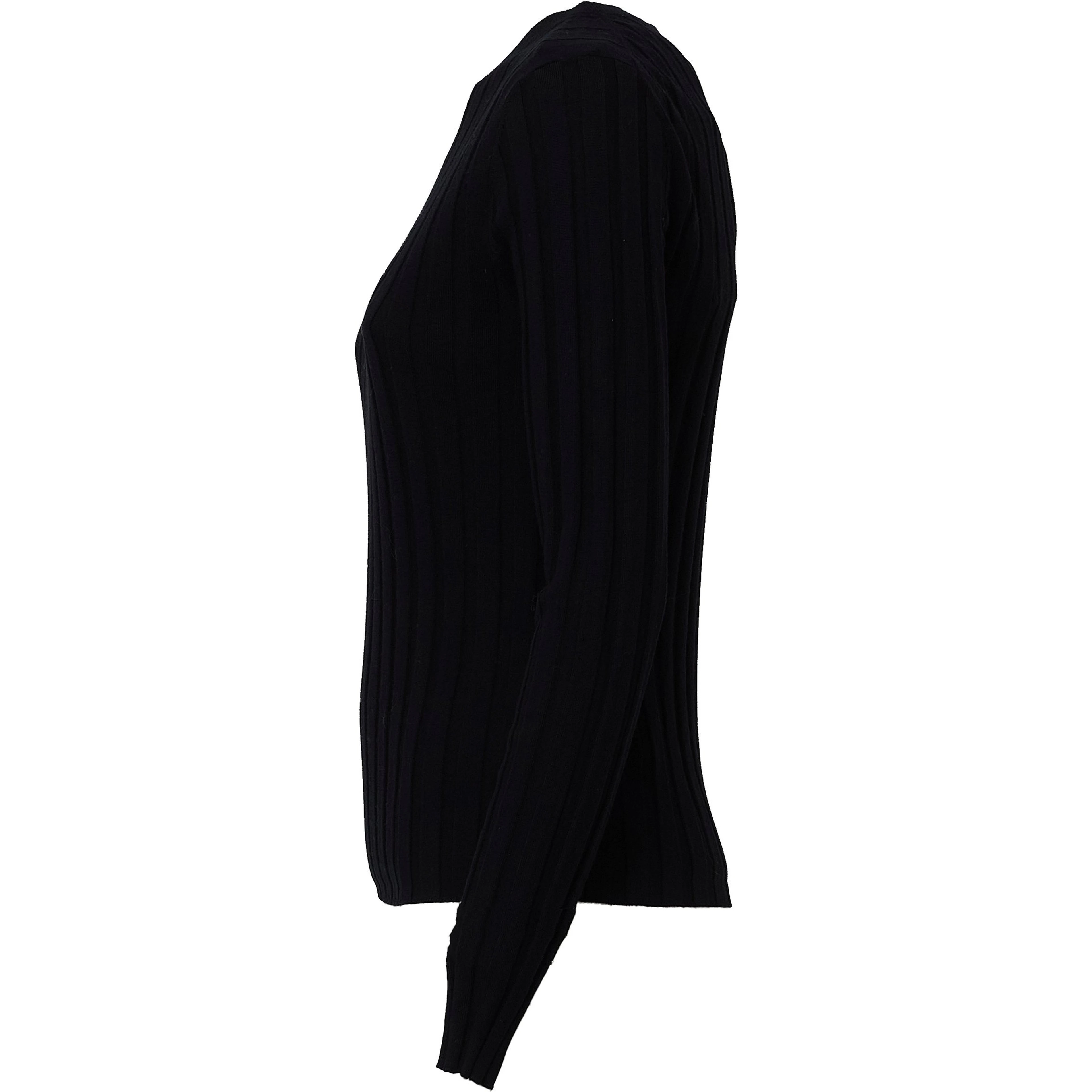 Maglia Girocollo A Costine In Lana