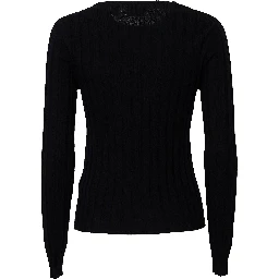 Maglia Girocollo A Costine In Lana