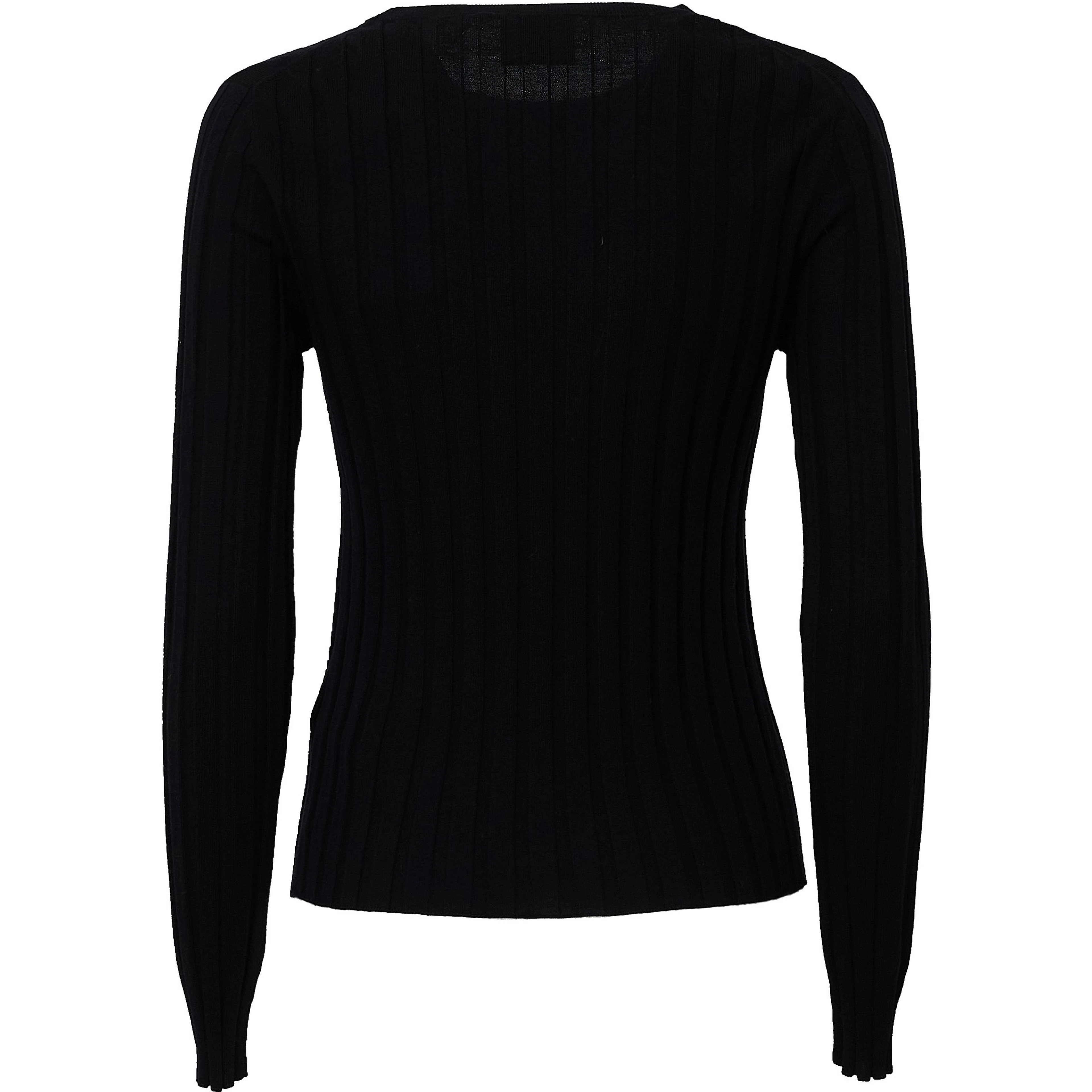 Maglia Girocollo A Costine In Lana