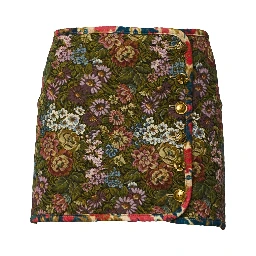 Jacquard Arabesque Cream Matelasse Mini Skirt