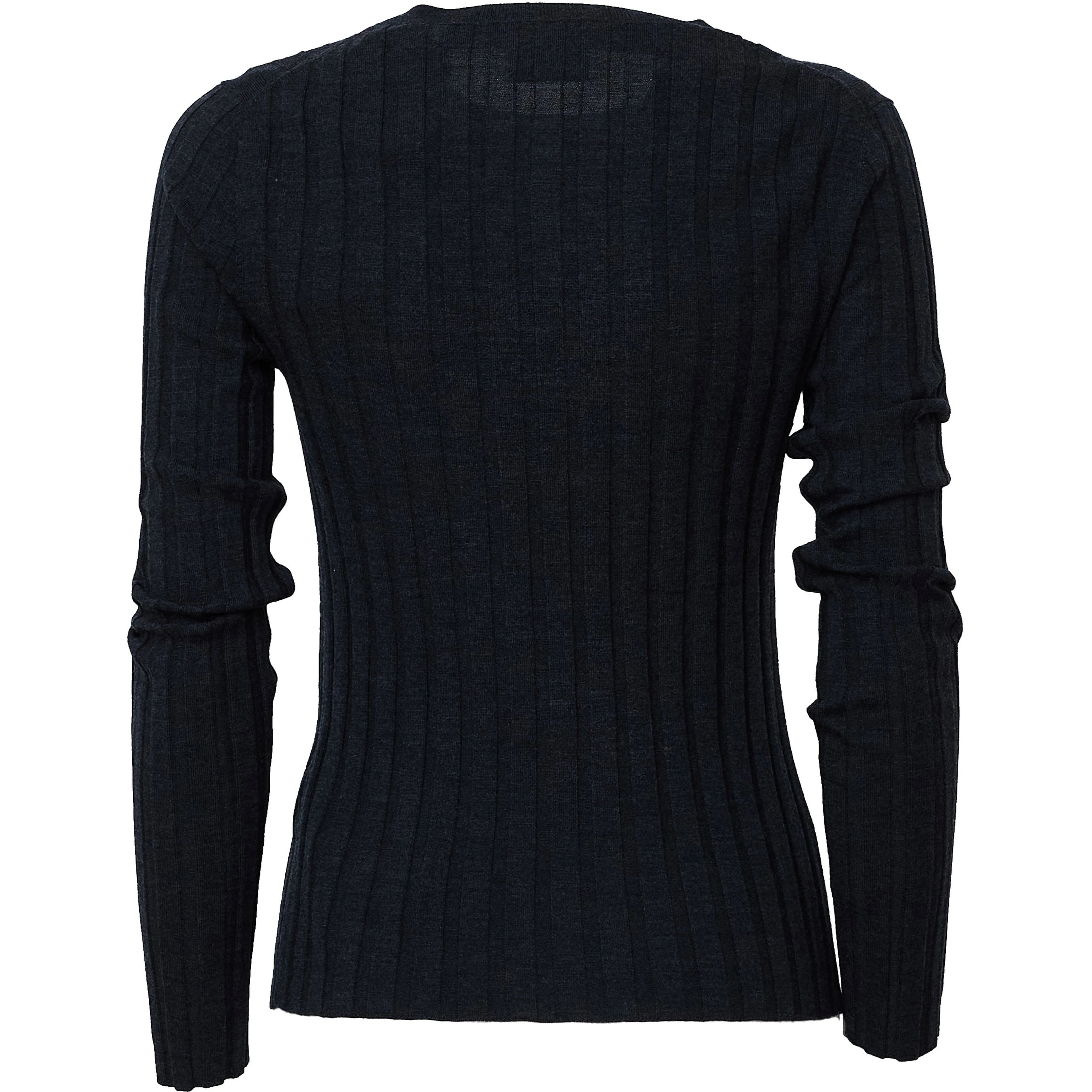 Maglia Girocollo A Costine In Lana