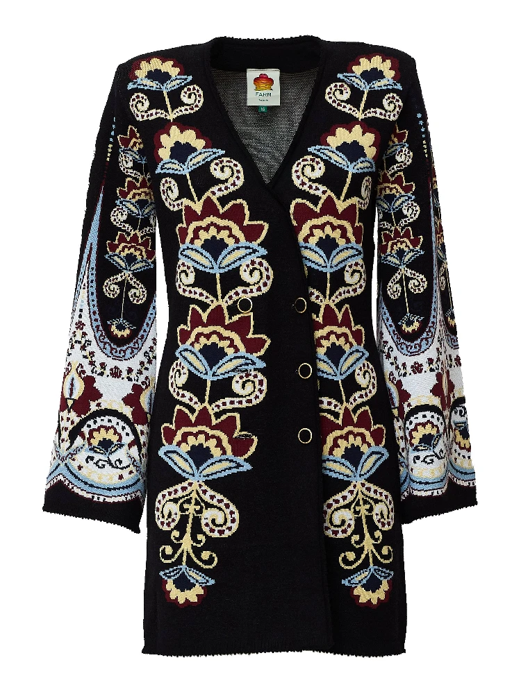 Winter Floral Knit Mini Dress
