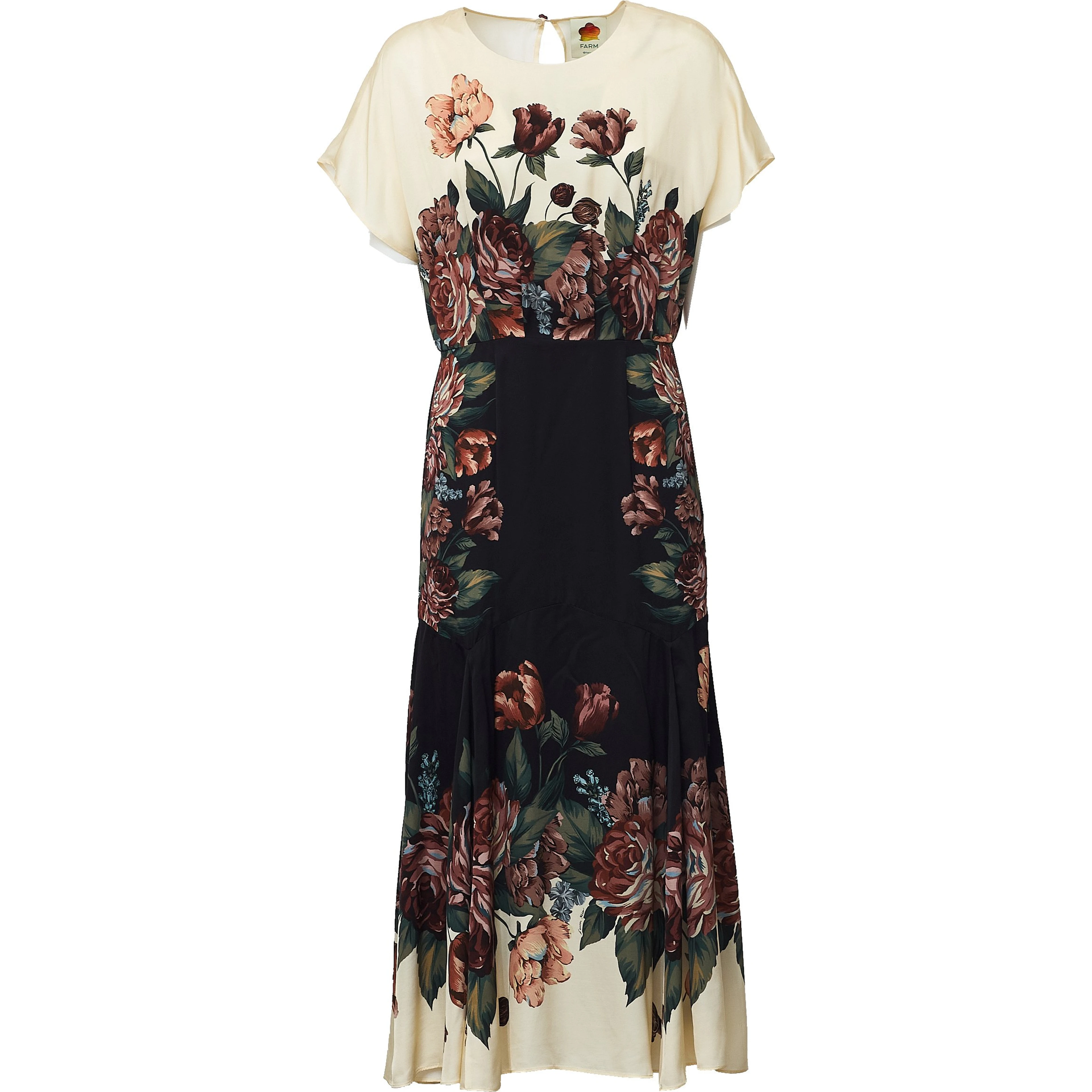Winter Floral Cream Maxi Dress