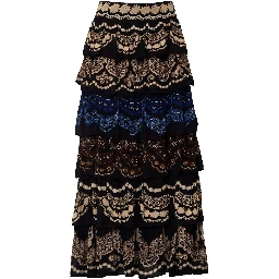 Nicole Black Ruffled Maxi Skirt