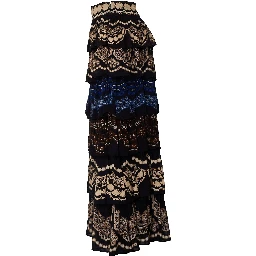 Nicole Black Ruffled Maxi Skirt