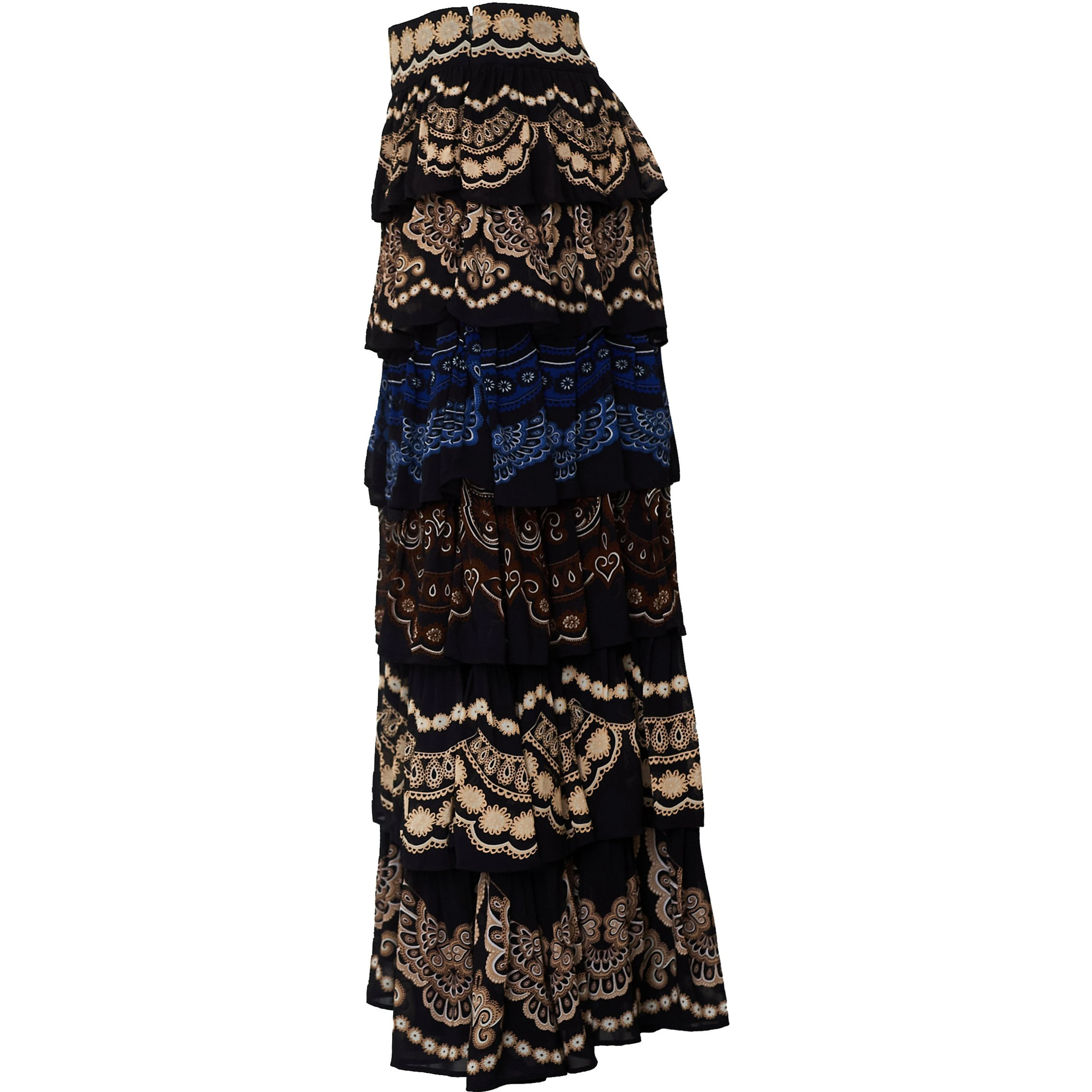 Nicole Black Ruffled Maxi Skirt