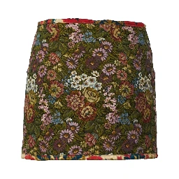 Jacquard Arabesque Cream Matelasse Mini Skirt