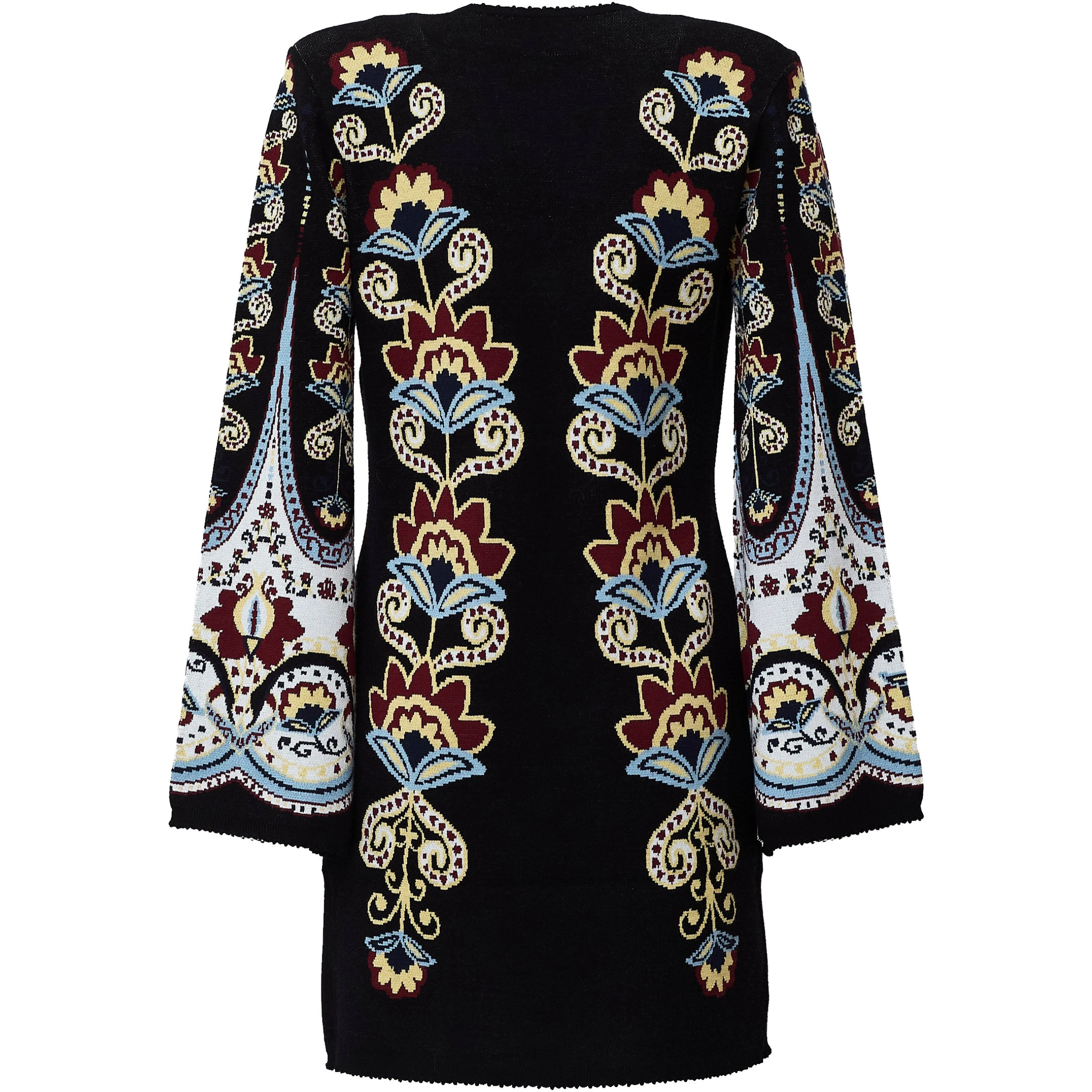 Winter Floral Knit Mini Dress