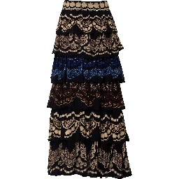 Nicole Black Ruffled Maxi Skirt