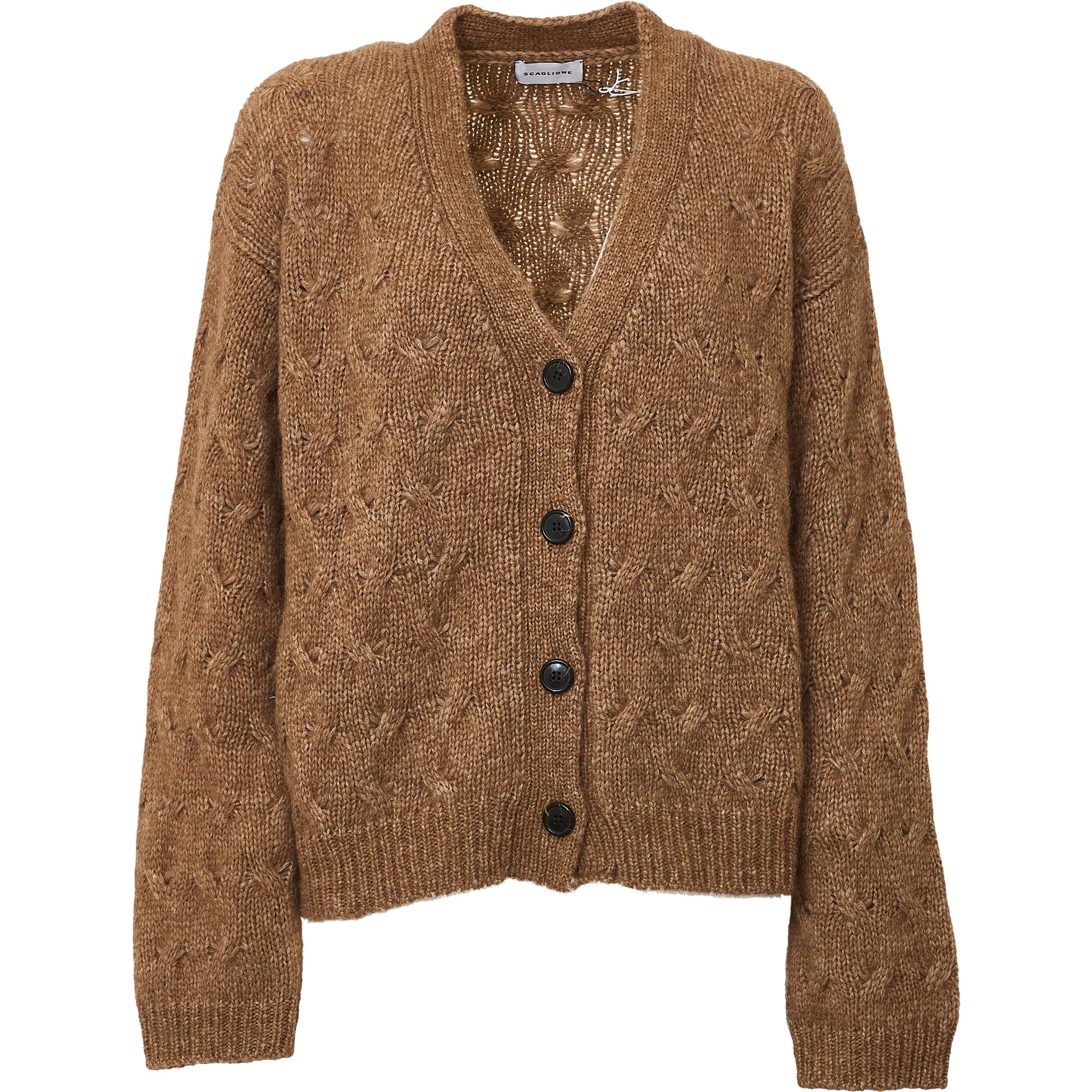 Cardigan Cable Boxy Fluffy