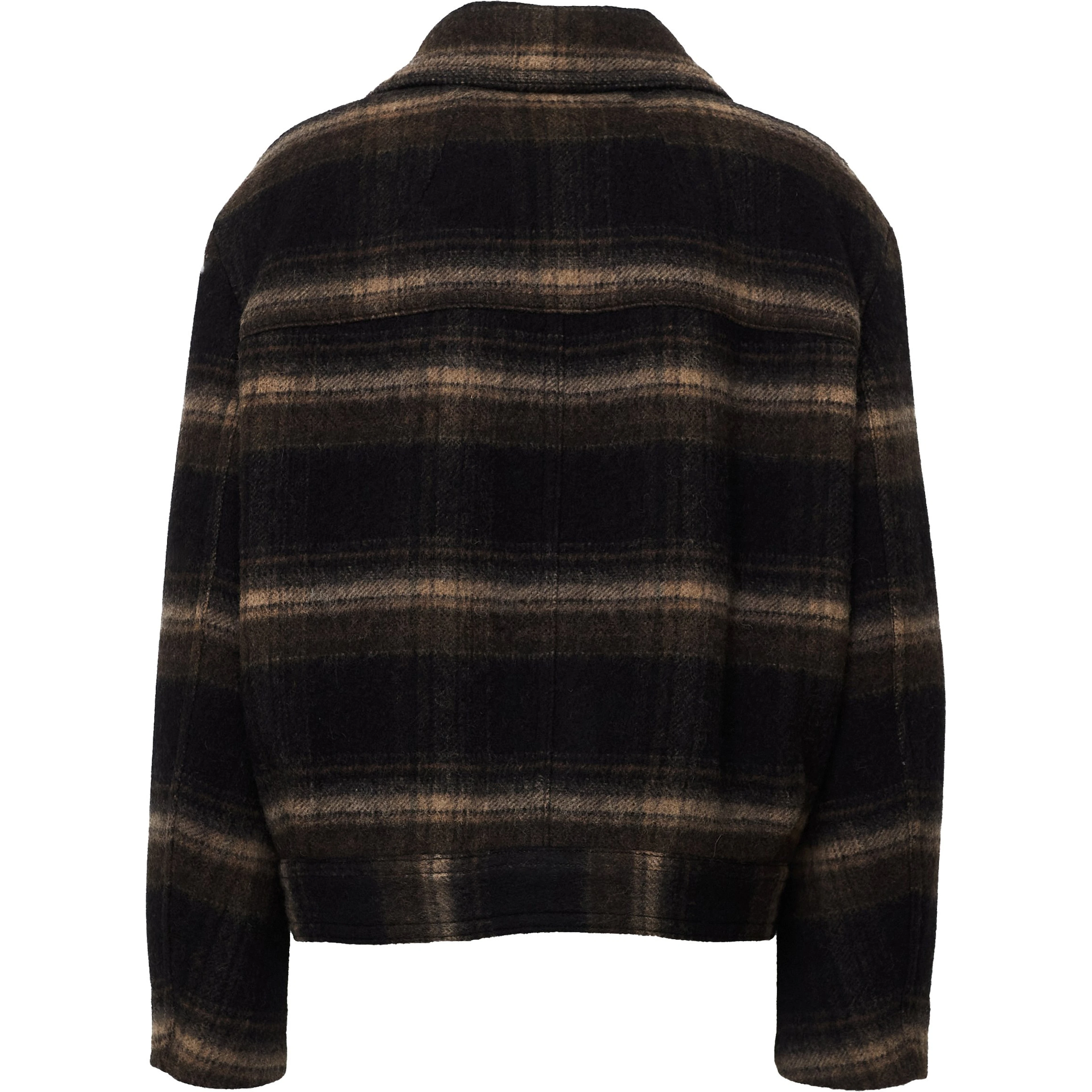 Galeane Fringed Check Coat