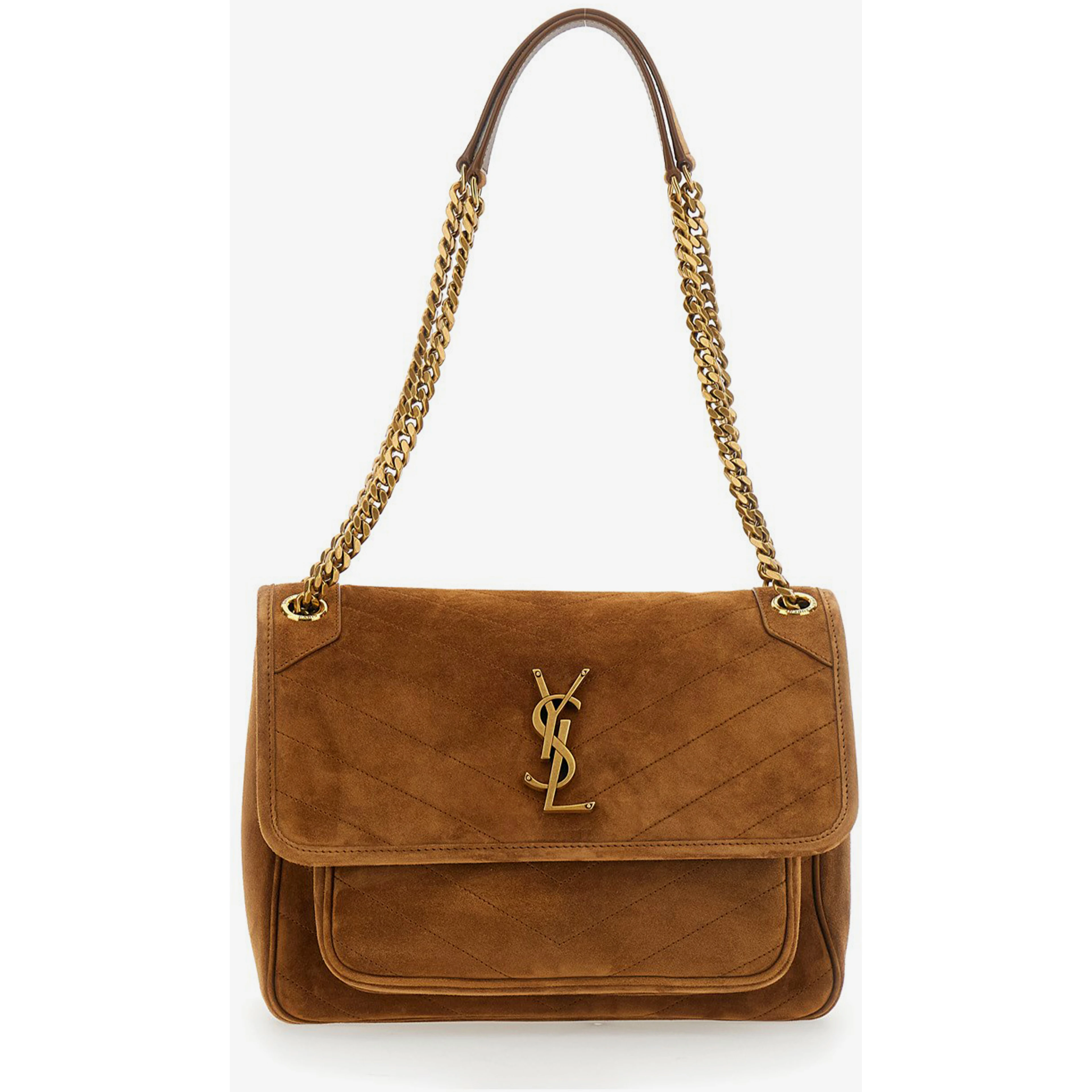 Medium Niki bag in Caramel Cognac suede