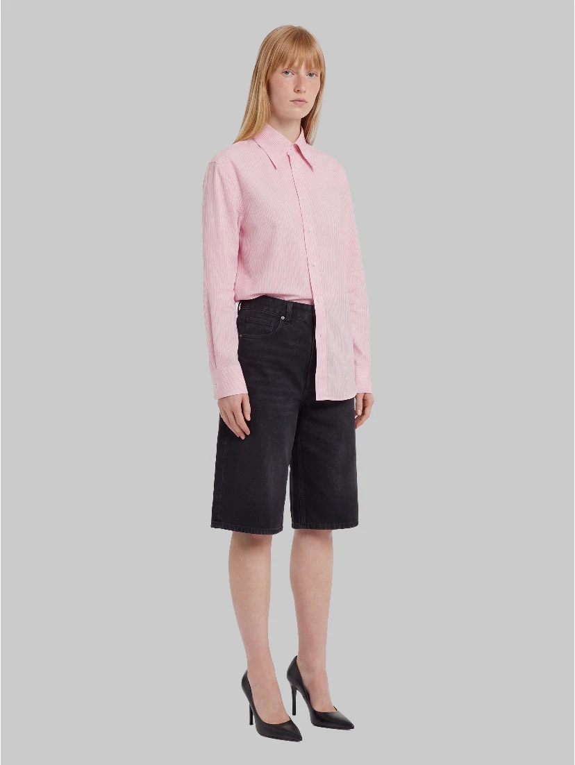 Striped viscose blend shirt