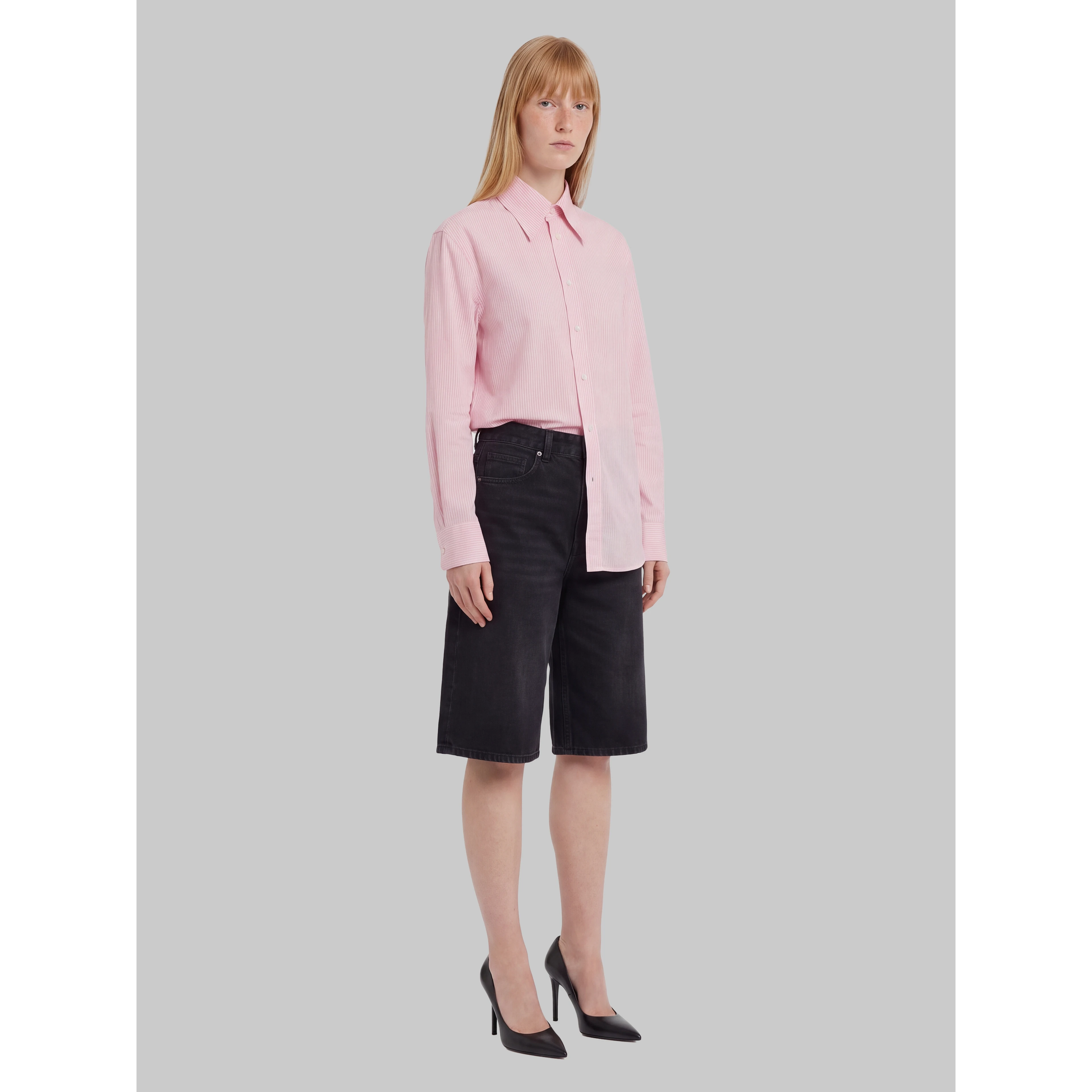 Striped viscose blend shirt