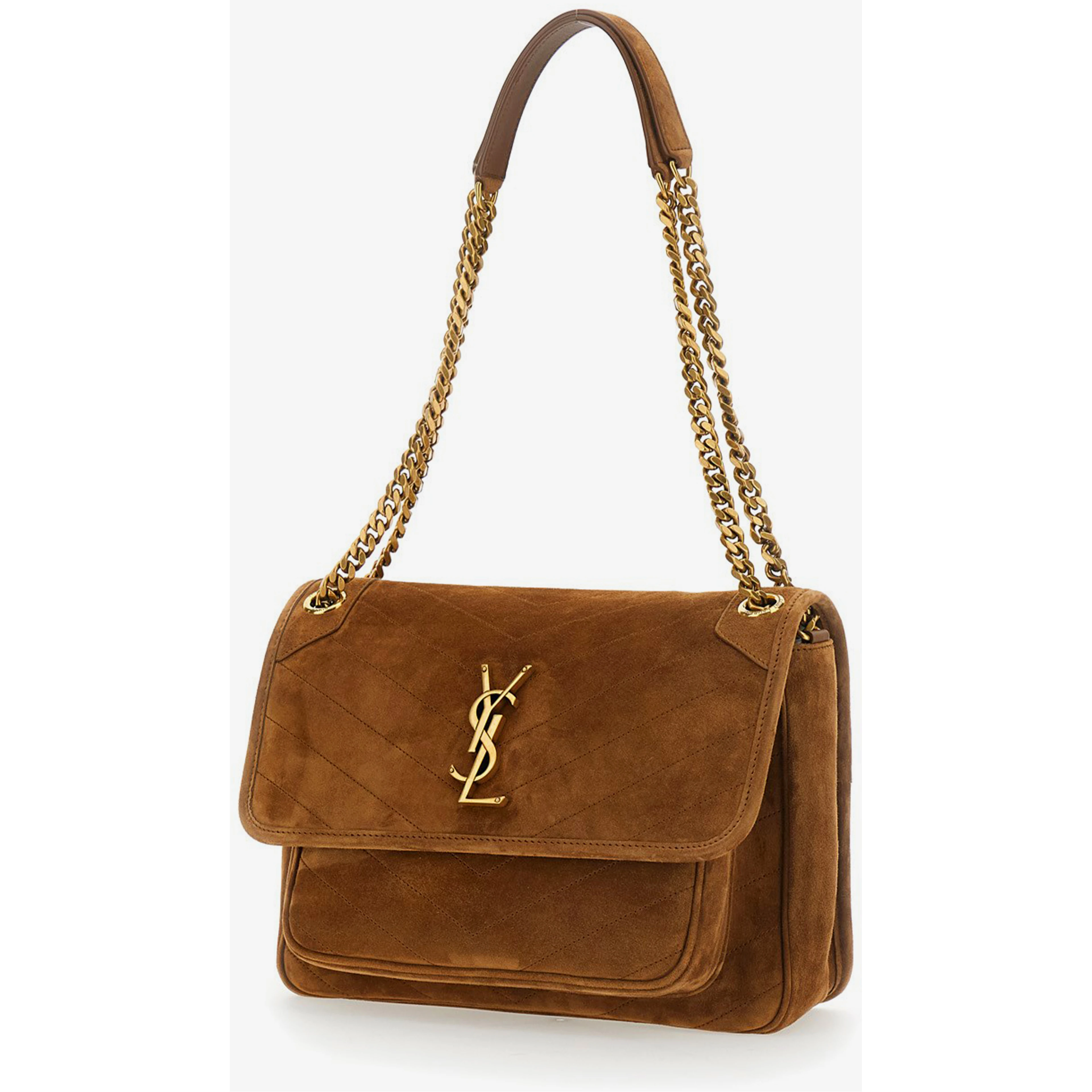 Medium Niki bag in Caramel Cognac suede