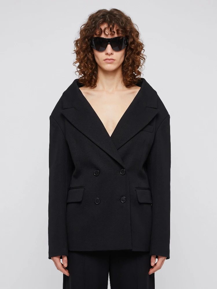 Black wool Stola jacket
