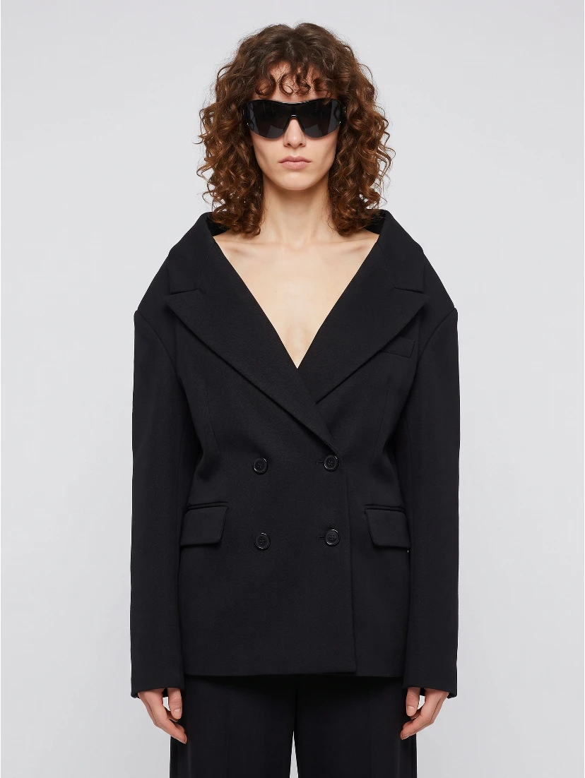 Black wool Stola jacket