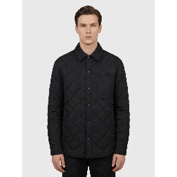 Quilted nylon and cotton overshirt