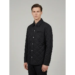 Quilted nylon and cotton overshirt