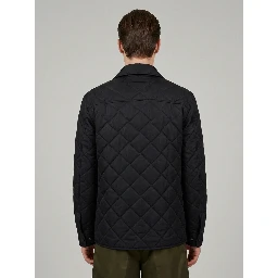 Quilted nylon and cotton overshirt