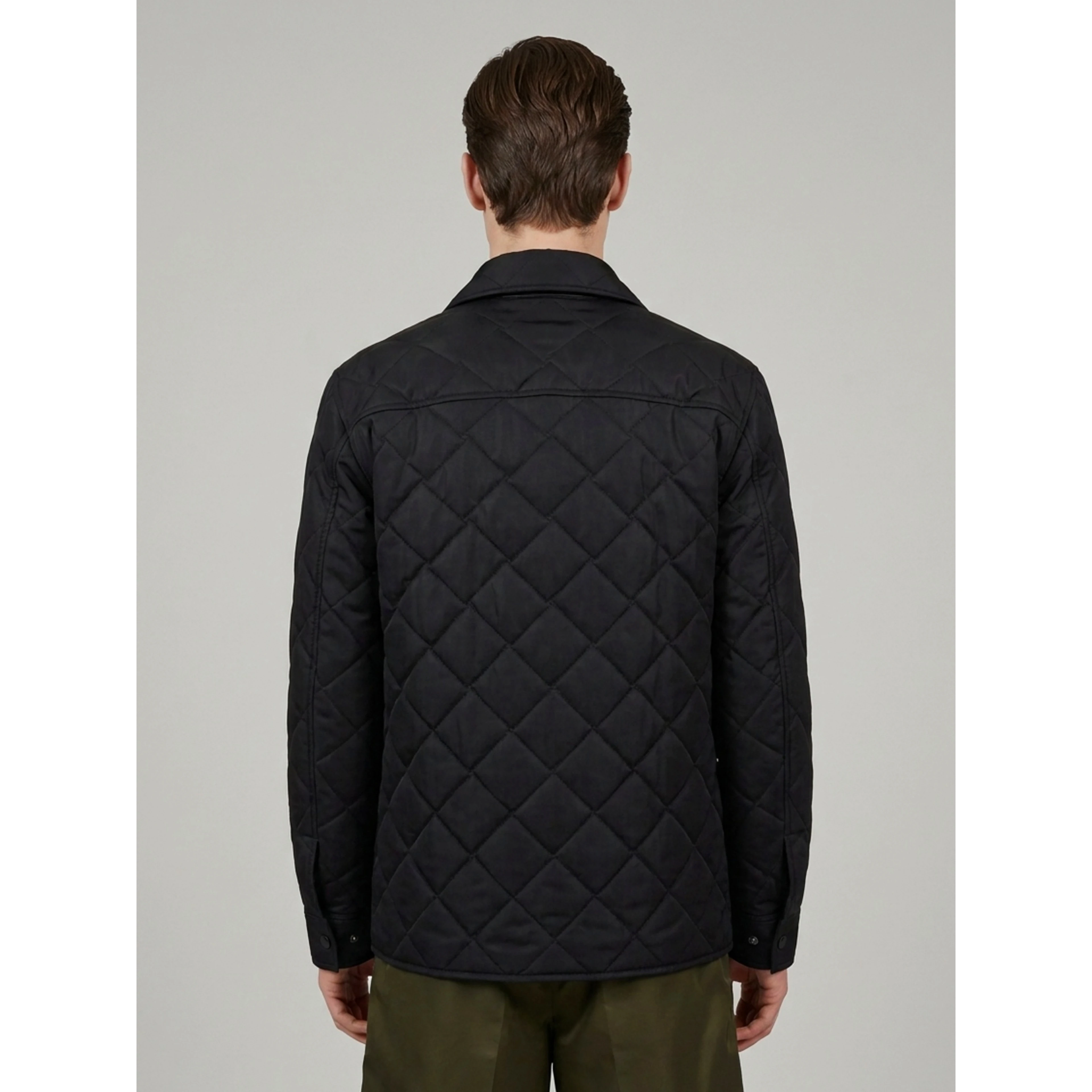 Quilted nylon and cotton overshirt