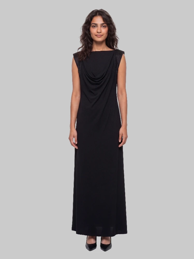 Long dress in viscose crêpe jersey