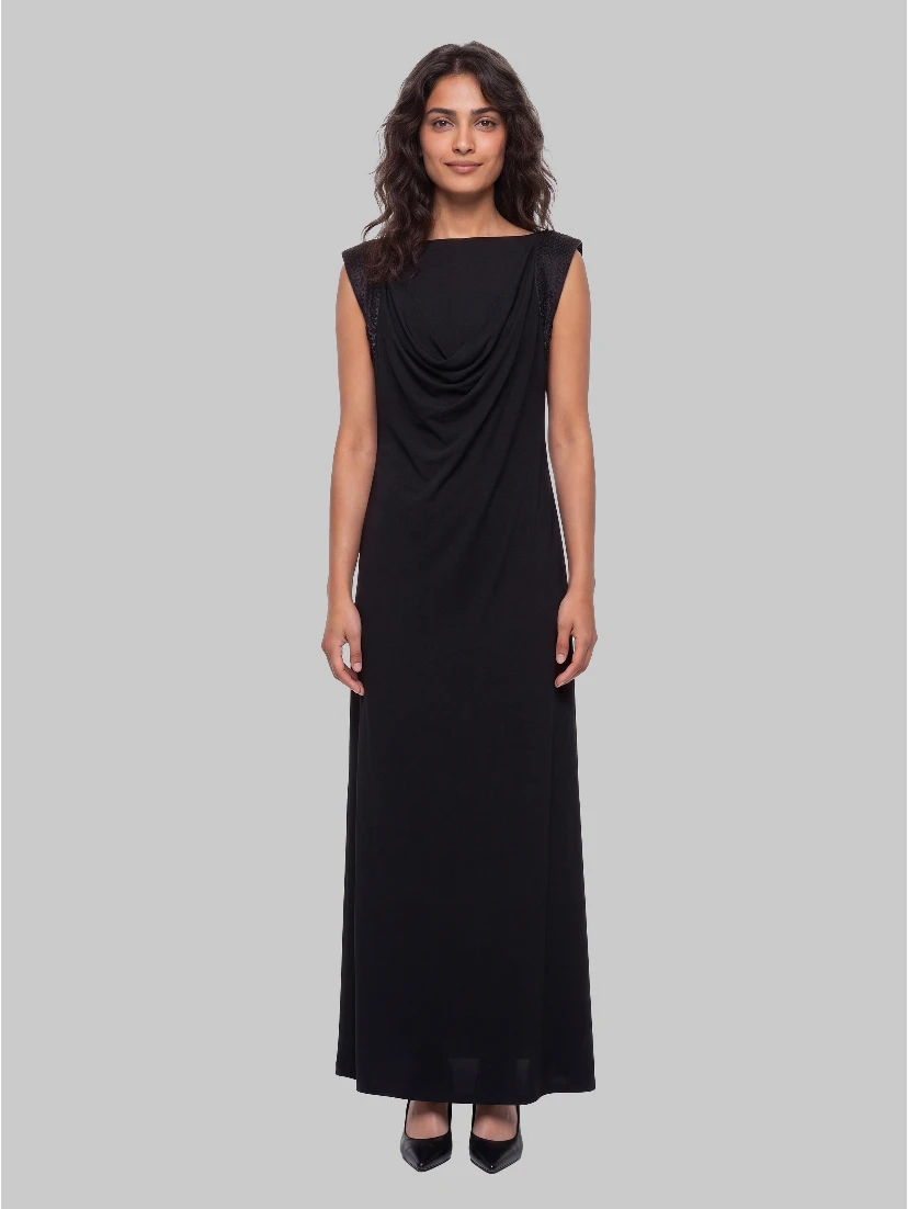 Long dress in viscose crêpe jersey